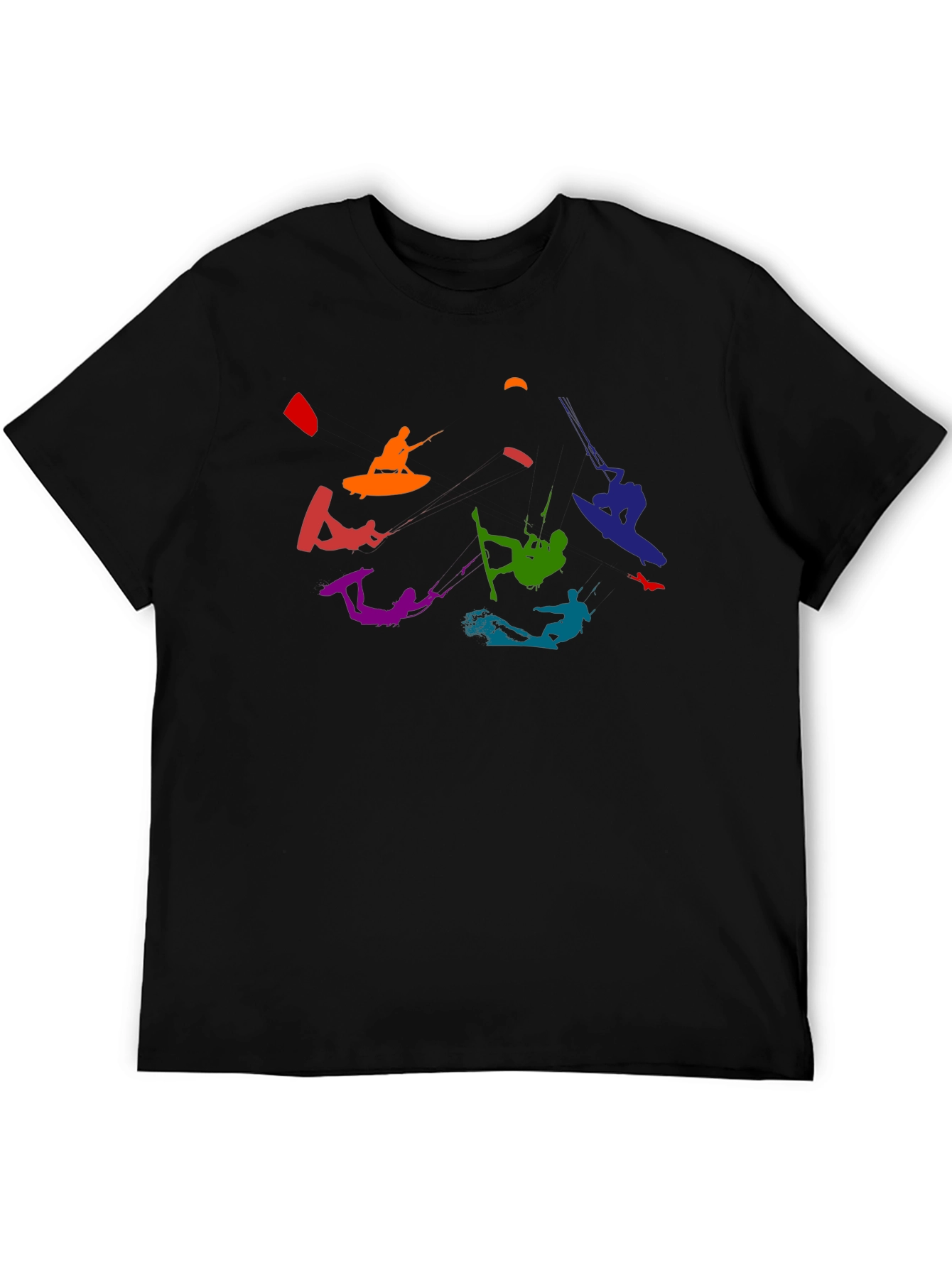 Rainbow Kitesurfing Black T-Shirt