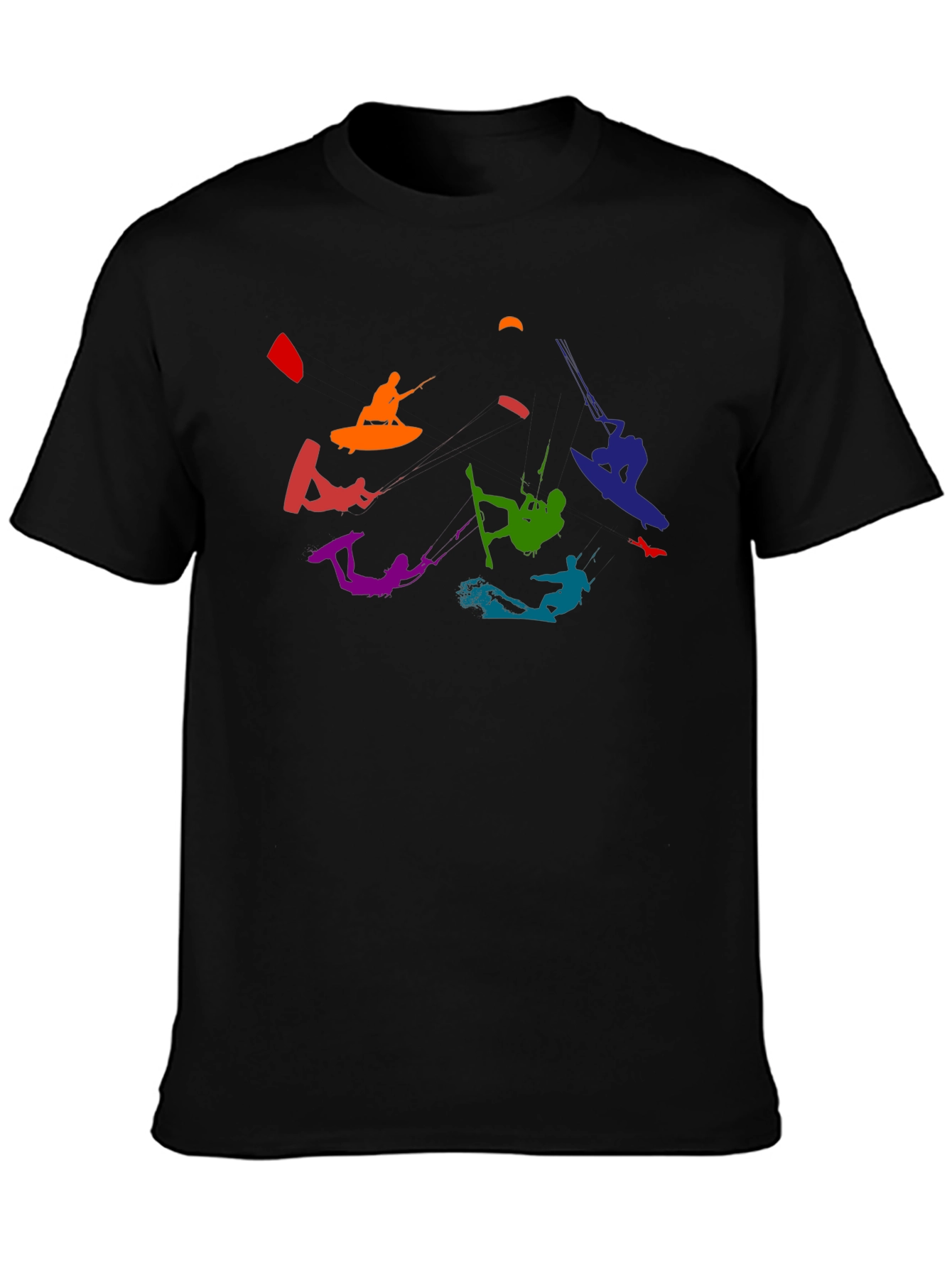 Rainbow Kitesurfing Black T-Shirt