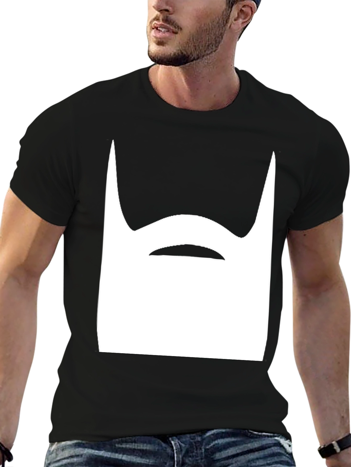 Funny Beard Graphic Tee - Mens Black T-Shirt