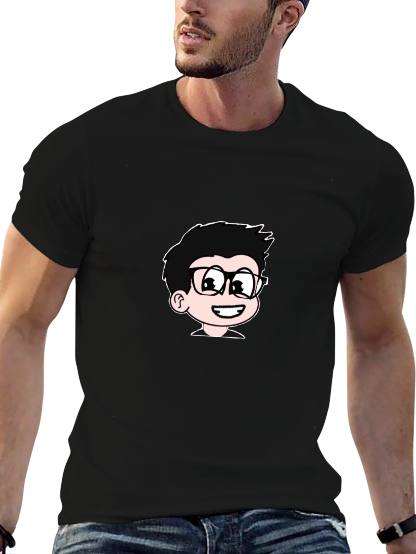 Cartoon Boy Black T-Shirt | Cool Casual Tee