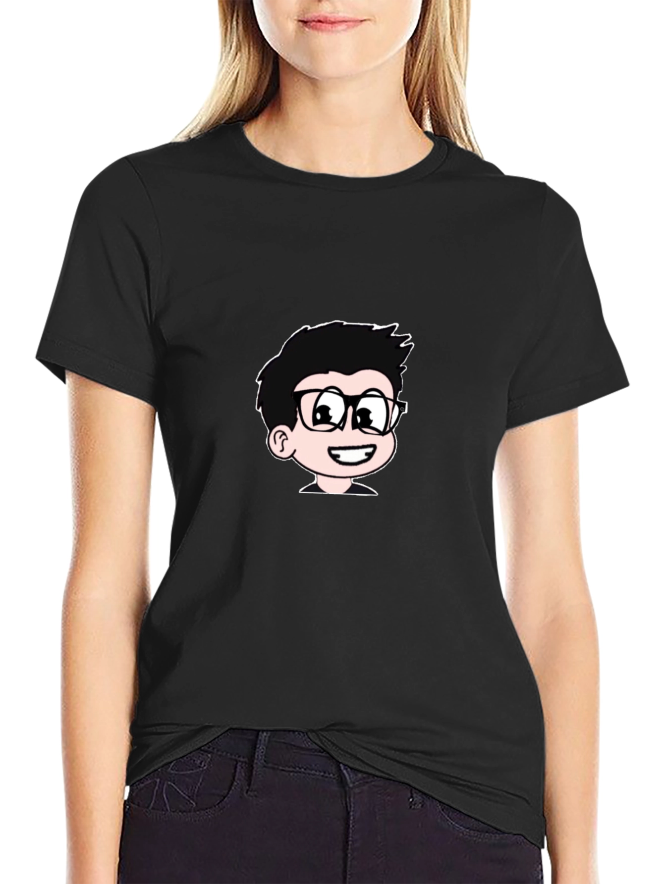 Cartoon Boy Black T-Shirt | Cool Casual Tee