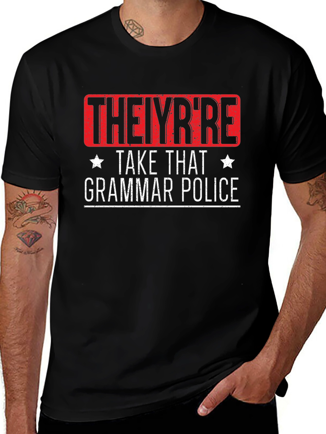 THEIYRRE Grammar Police Graphic Tee - Black
