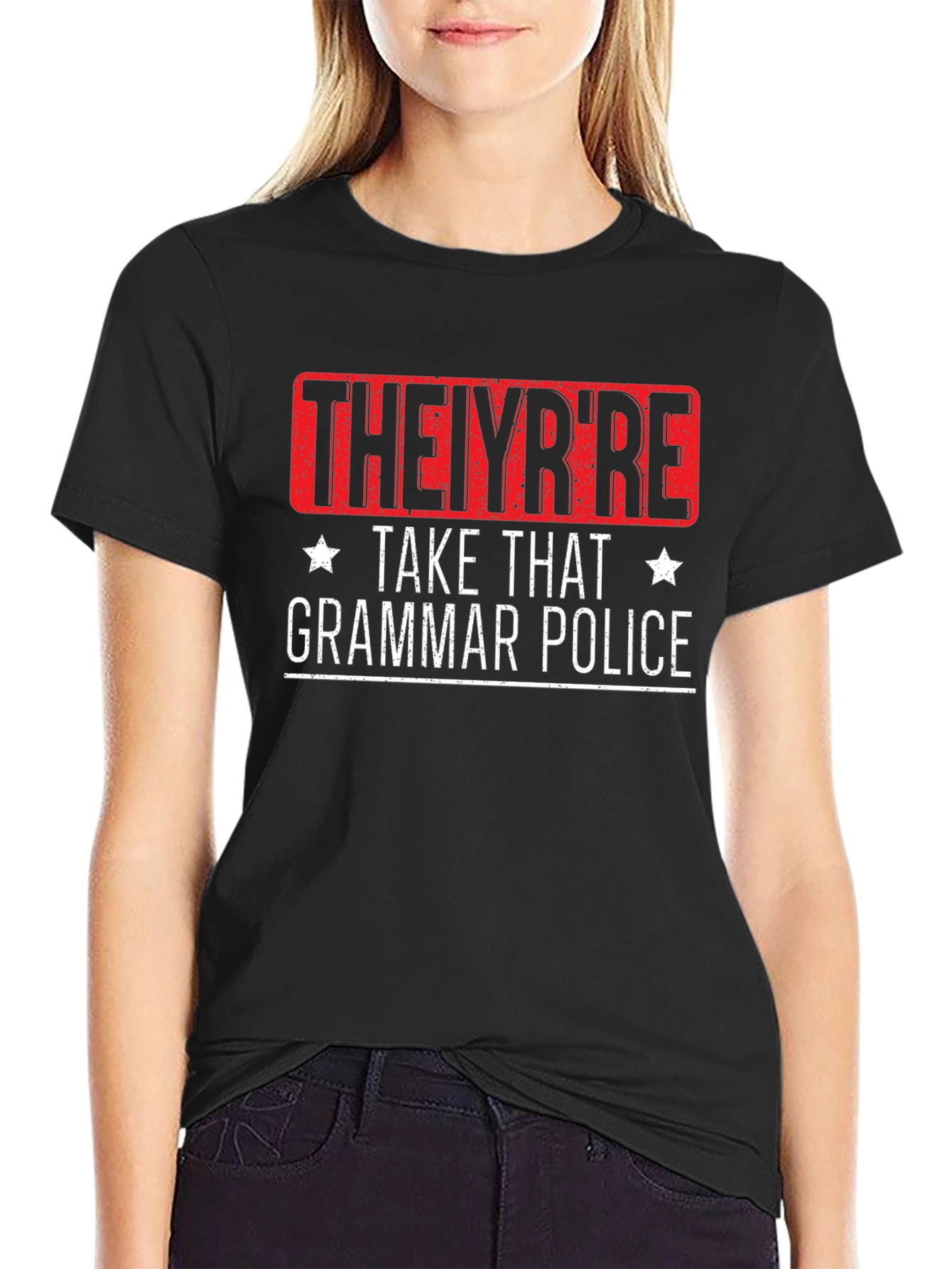 THEIYRRE Grammar Police Graphic Tee - Black