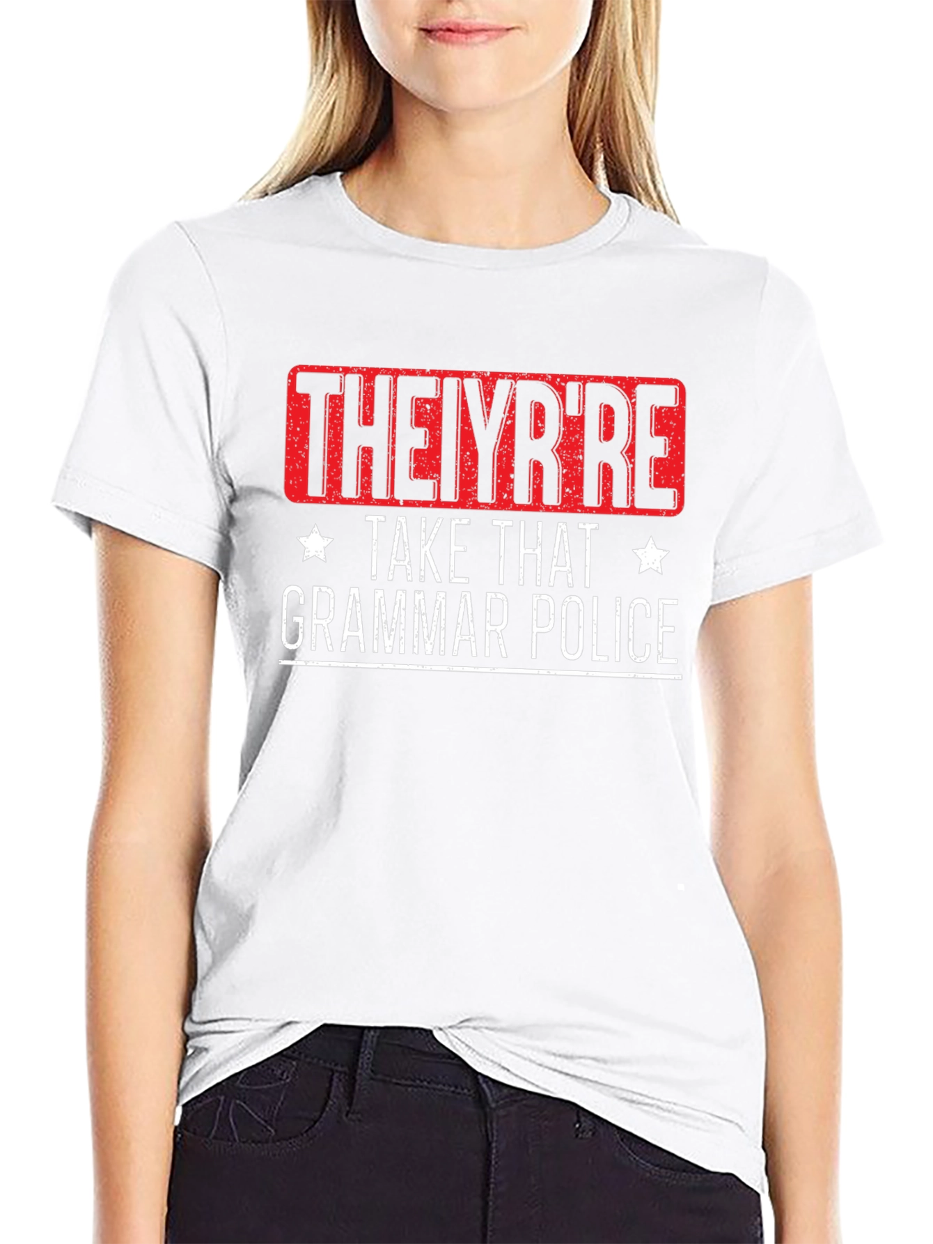 THEIYRRE Grammar Police Graphic Tee - Black