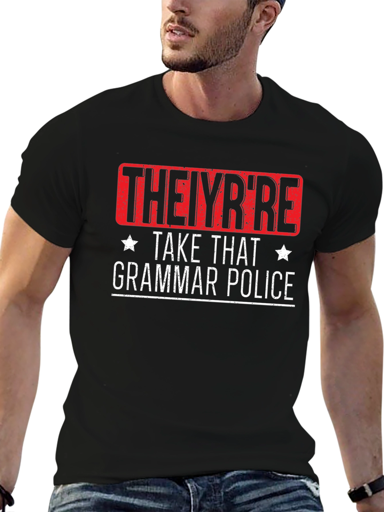 THEIYRRE Grammar Police Graphic Tee - Black