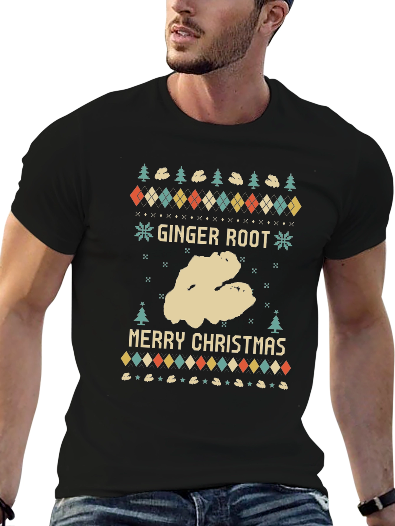 Ginger Root Merry Christmas Ugly Holiday T-Shirt