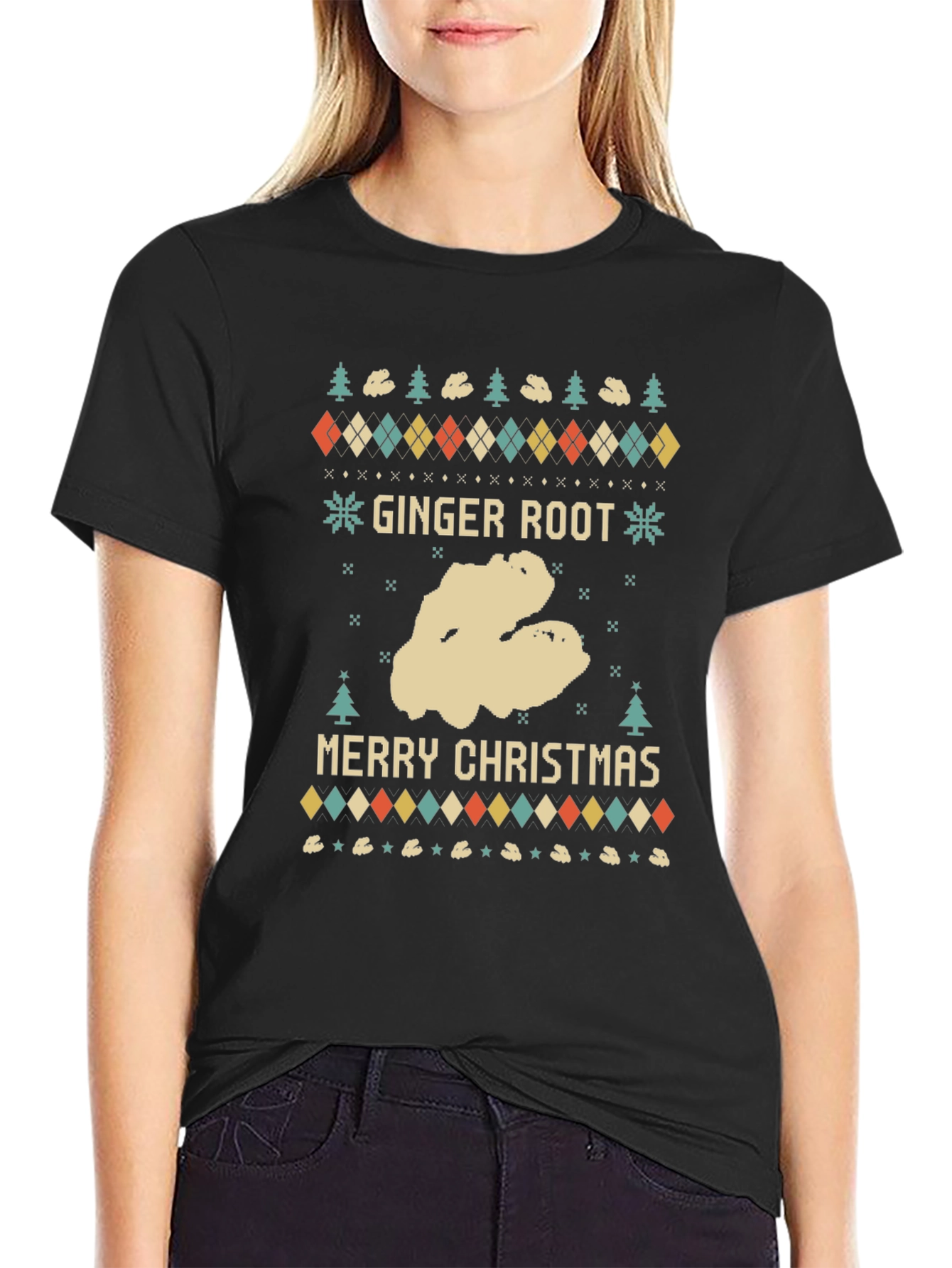 Ginger Root Merry Christmas Ugly Holiday T-Shirt