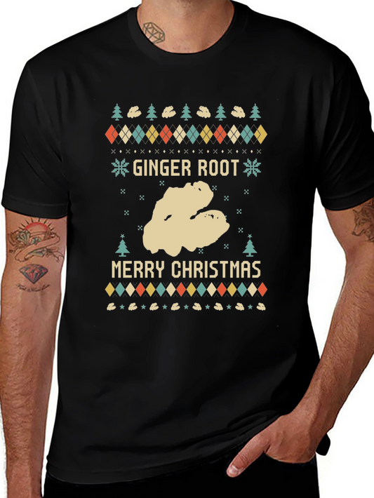 Ginger Root Merry Christmas Ugly Holiday T-Shirt