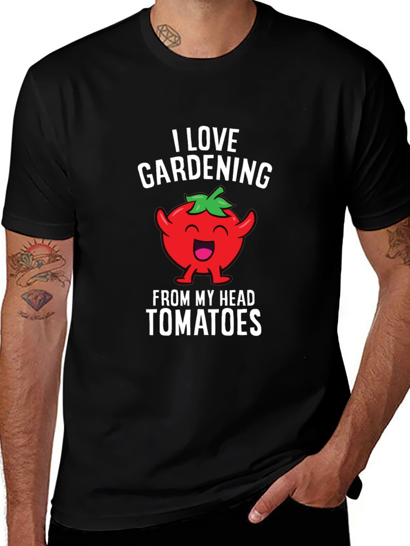 Gardening Tomato Head Graphic T-Shirt