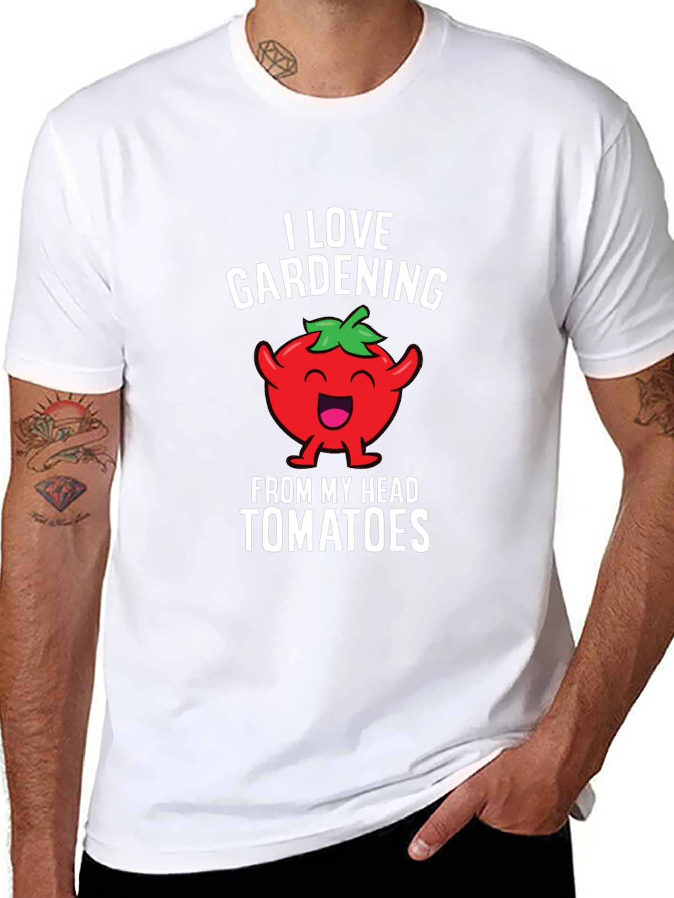 Gardening Tomato Head Graphic T-Shirt