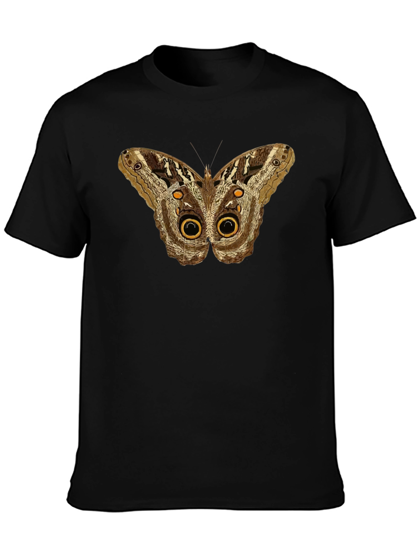 Butterfly Owl Eye Graphic Tee - Mens Black T-Shirt