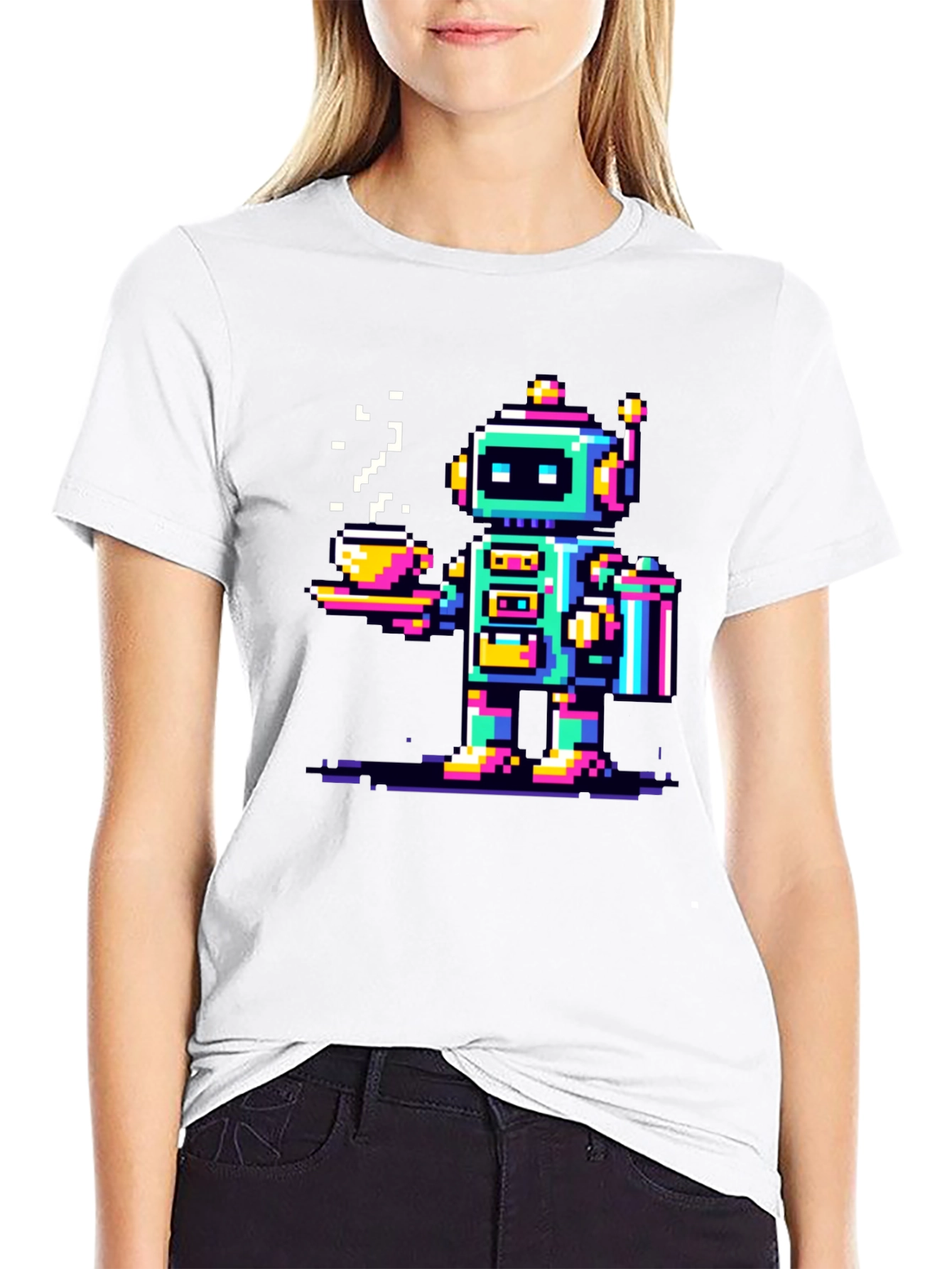 Retro Robot Coffee T-Shirt
