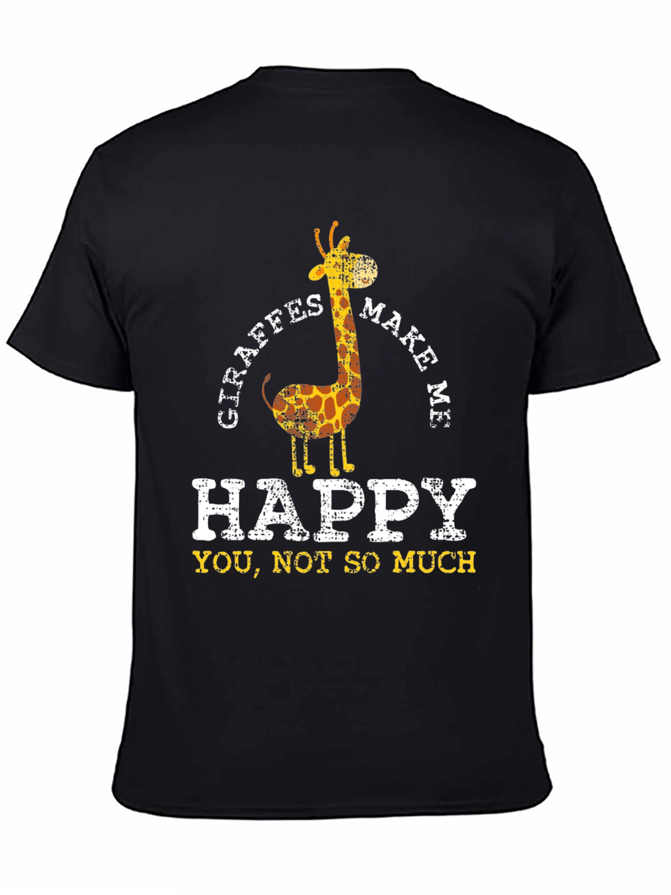 Giraffe Make Me Happy Funny Graphic T-Shirt