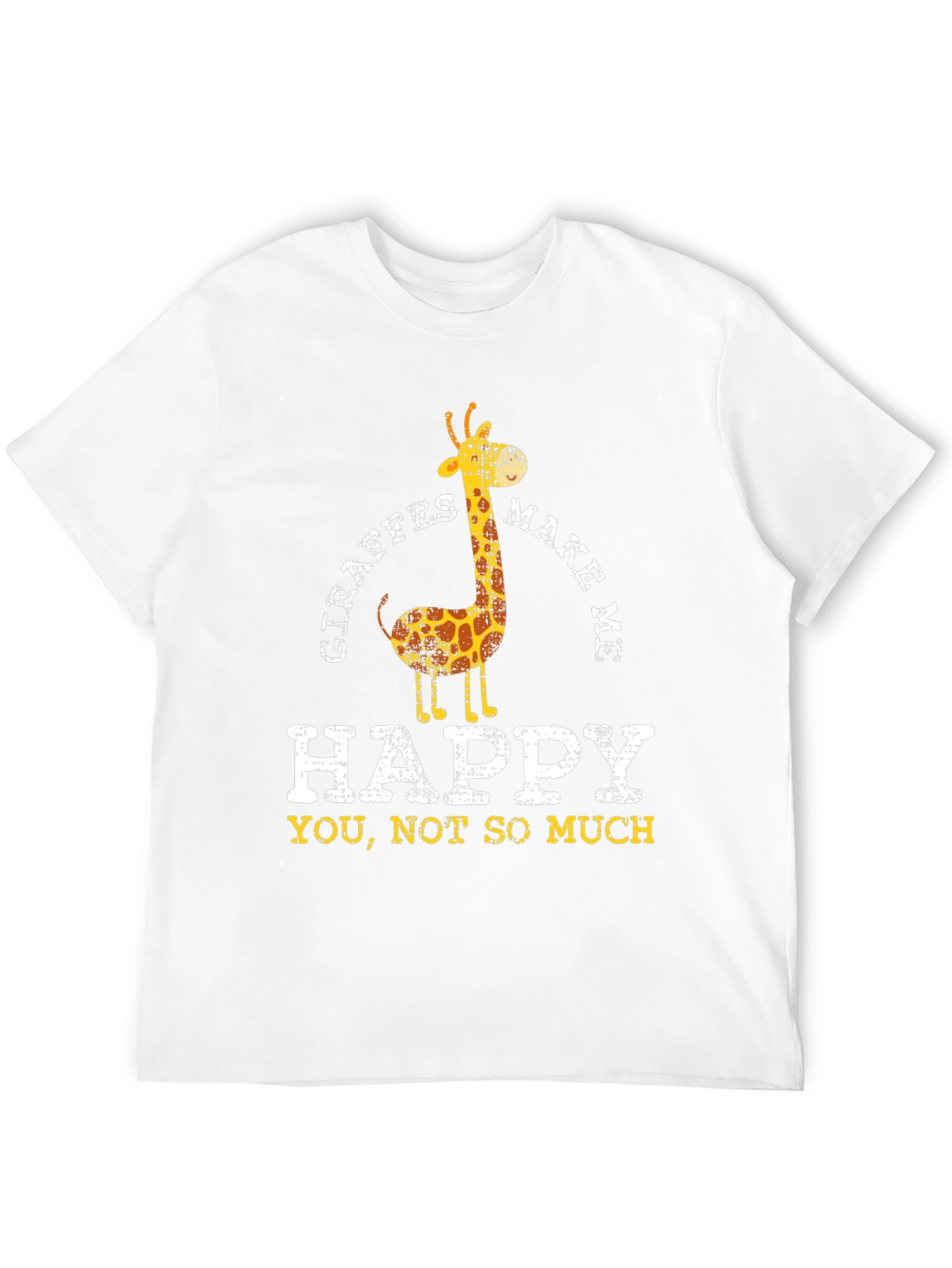 Giraffe Make Me Happy Funny Graphic T-Shirt