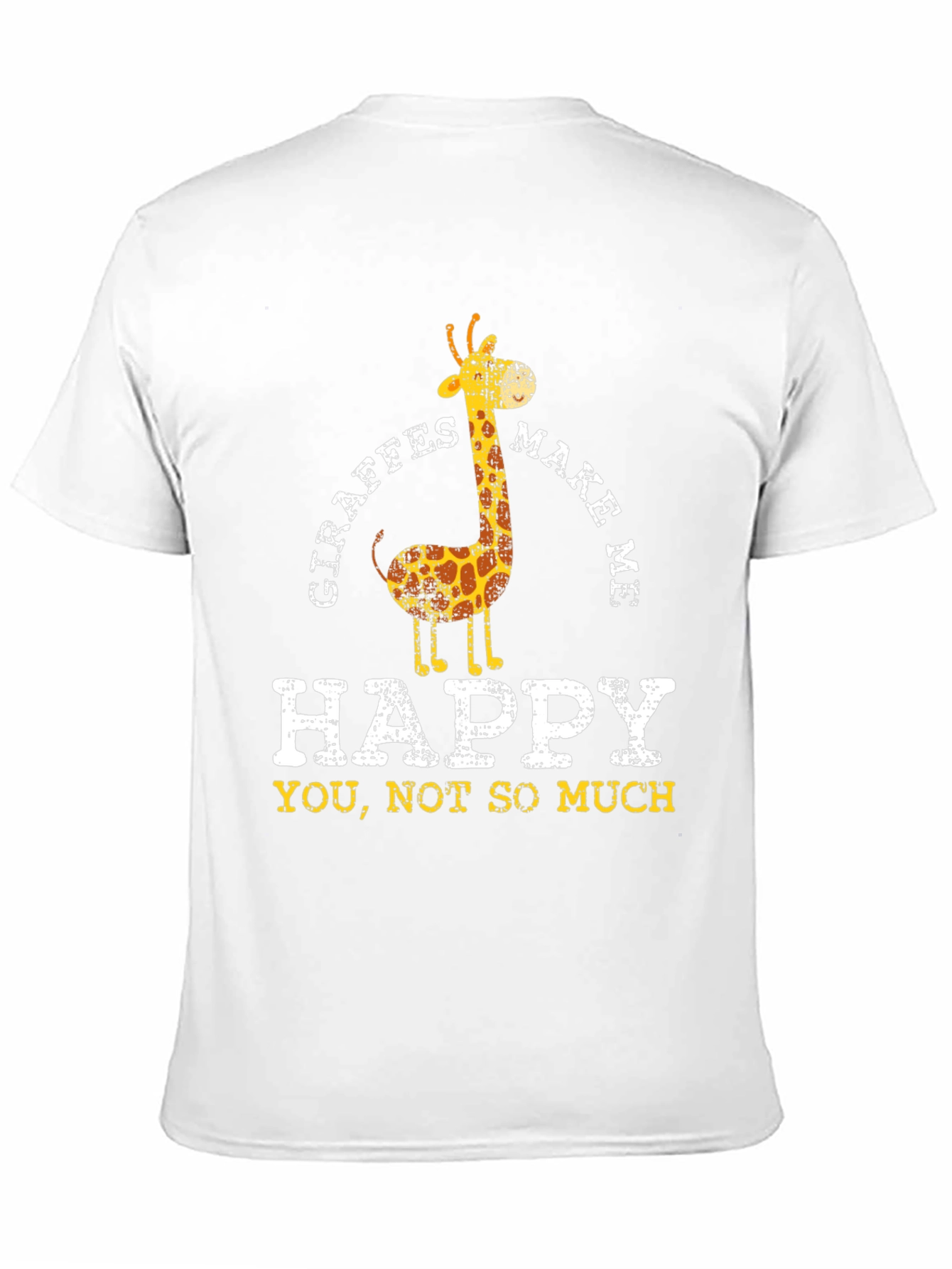 Giraffe Make Me Happy Funny Graphic T-Shirt