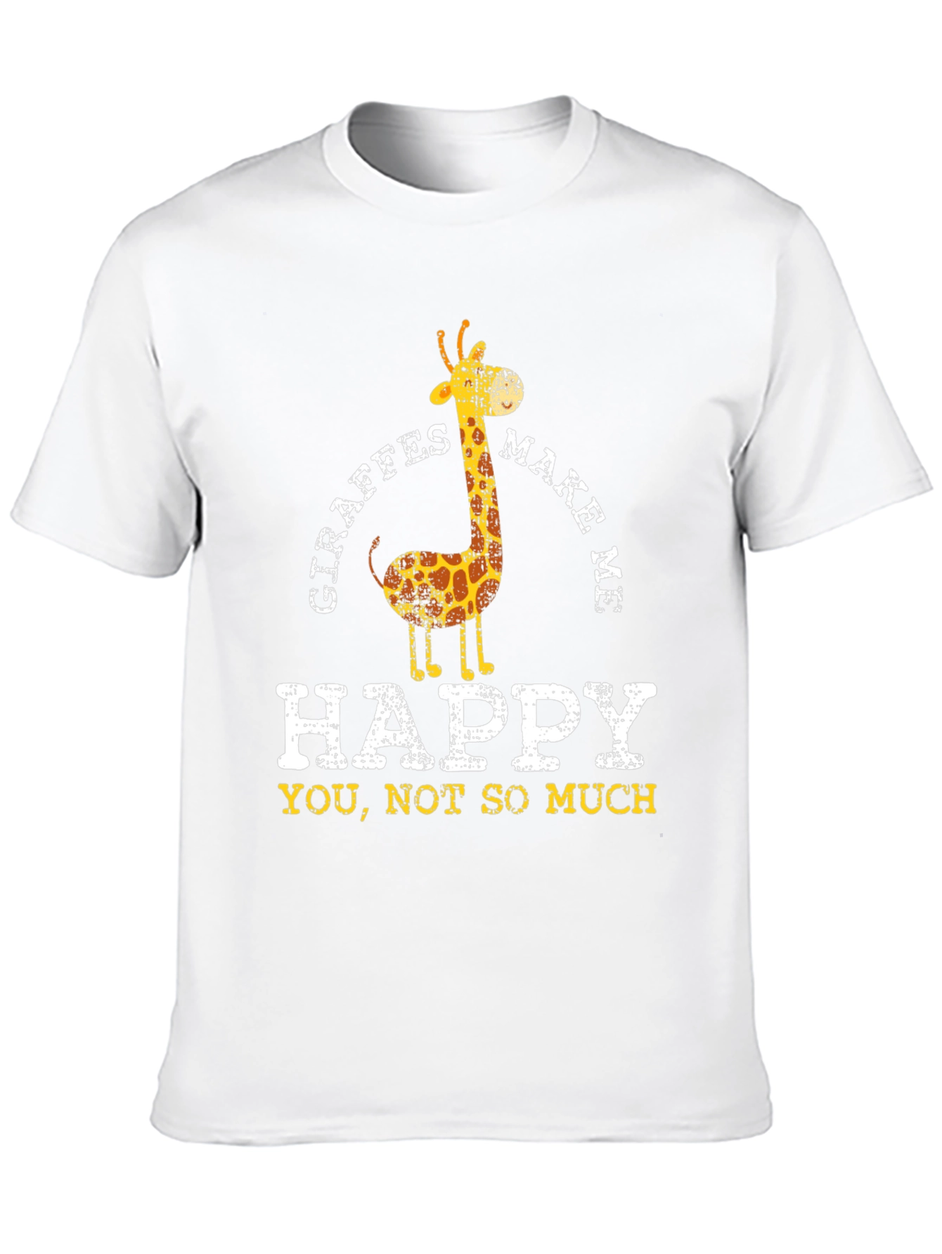 Giraffe Make Me Happy Funny Graphic T-Shirt