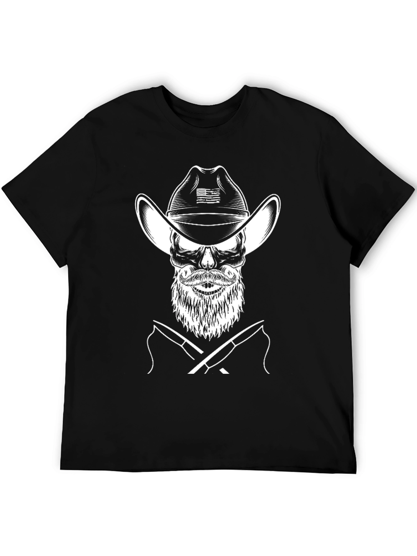 Skull Cowboy Fishing T-Shirt - Graphic Tee