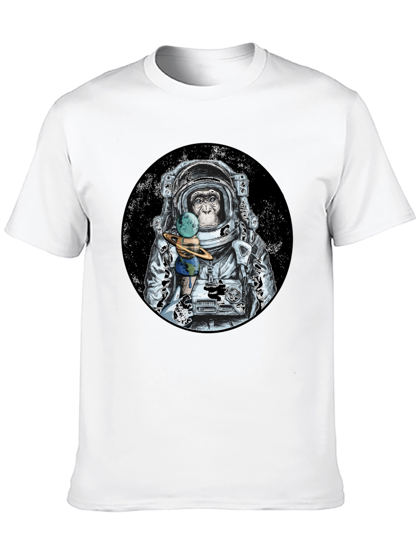 Monkey Astronaut Black T-Shirt