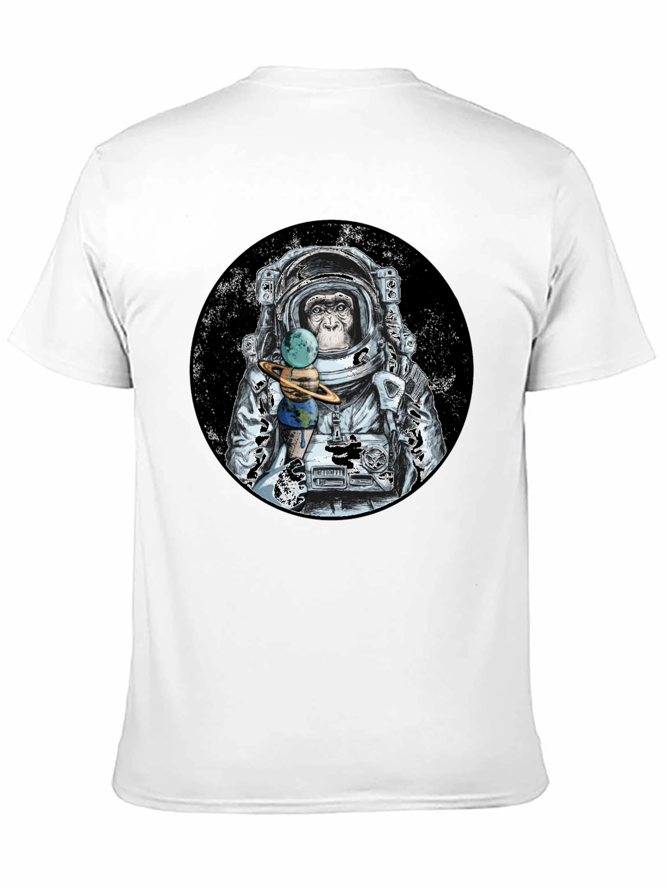 Monkey Astronaut Black T-Shirt
