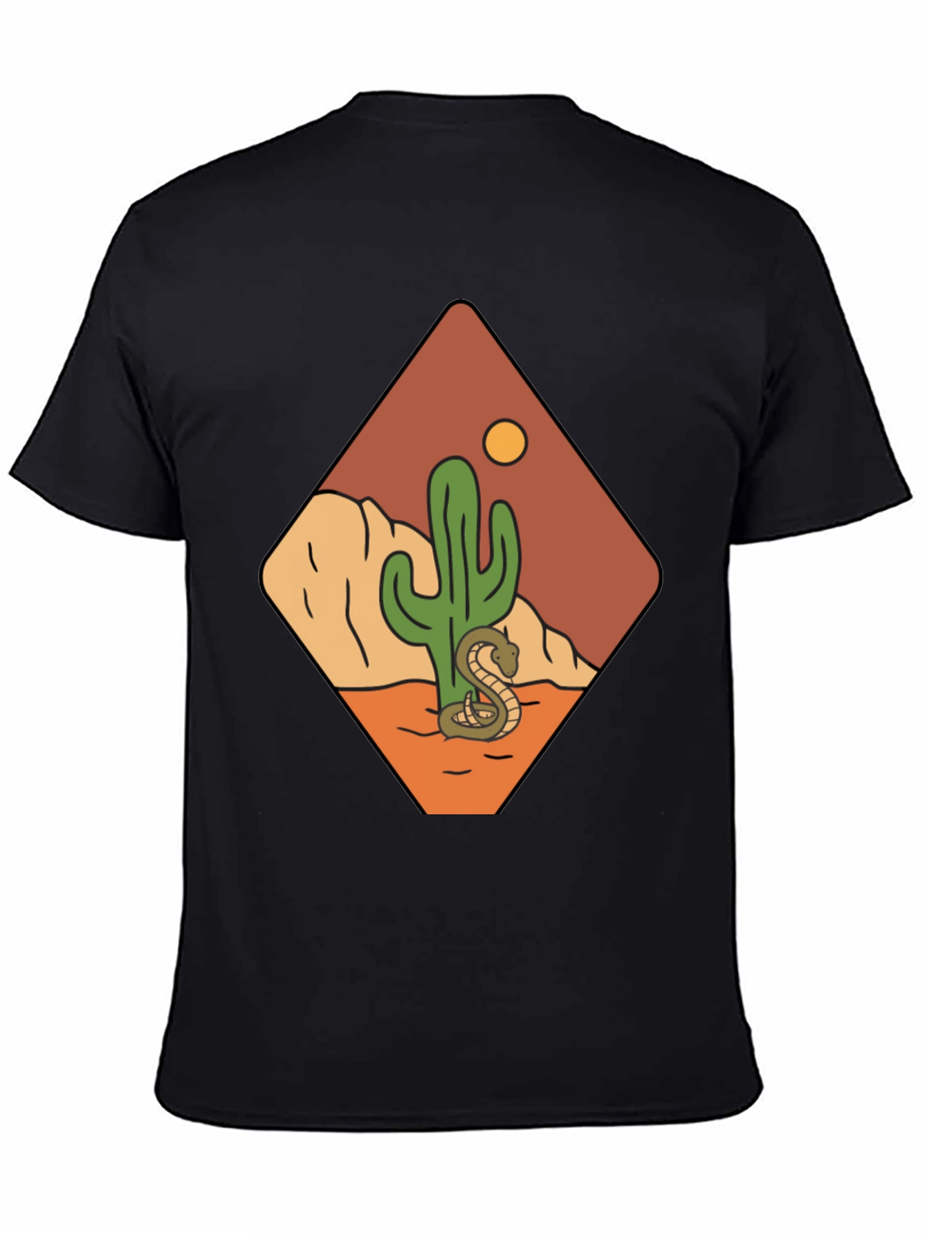 Desert Scene Graphic Tee - Snake & Cactus Design