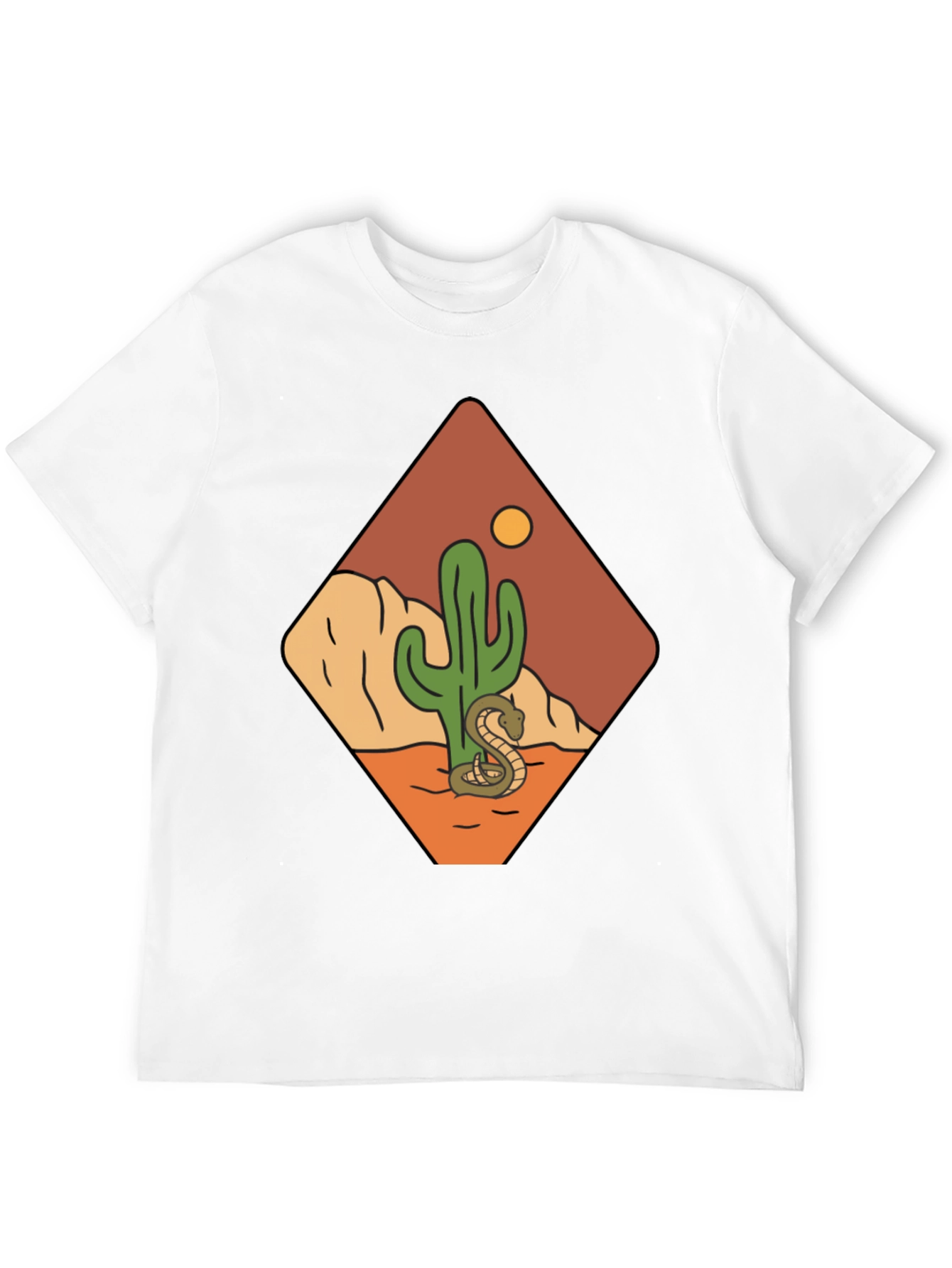 Desert Scene Graphic Tee - Snake & Cactus Design
