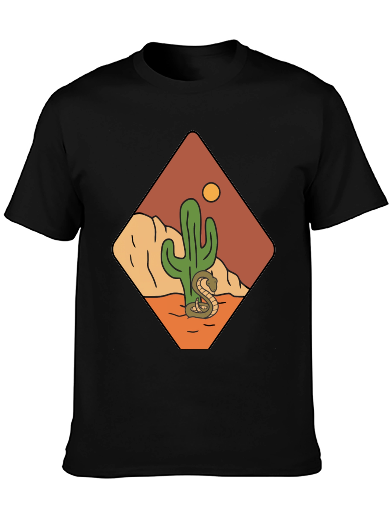Desert Scene Graphic Tee - Snake & Cactus Design