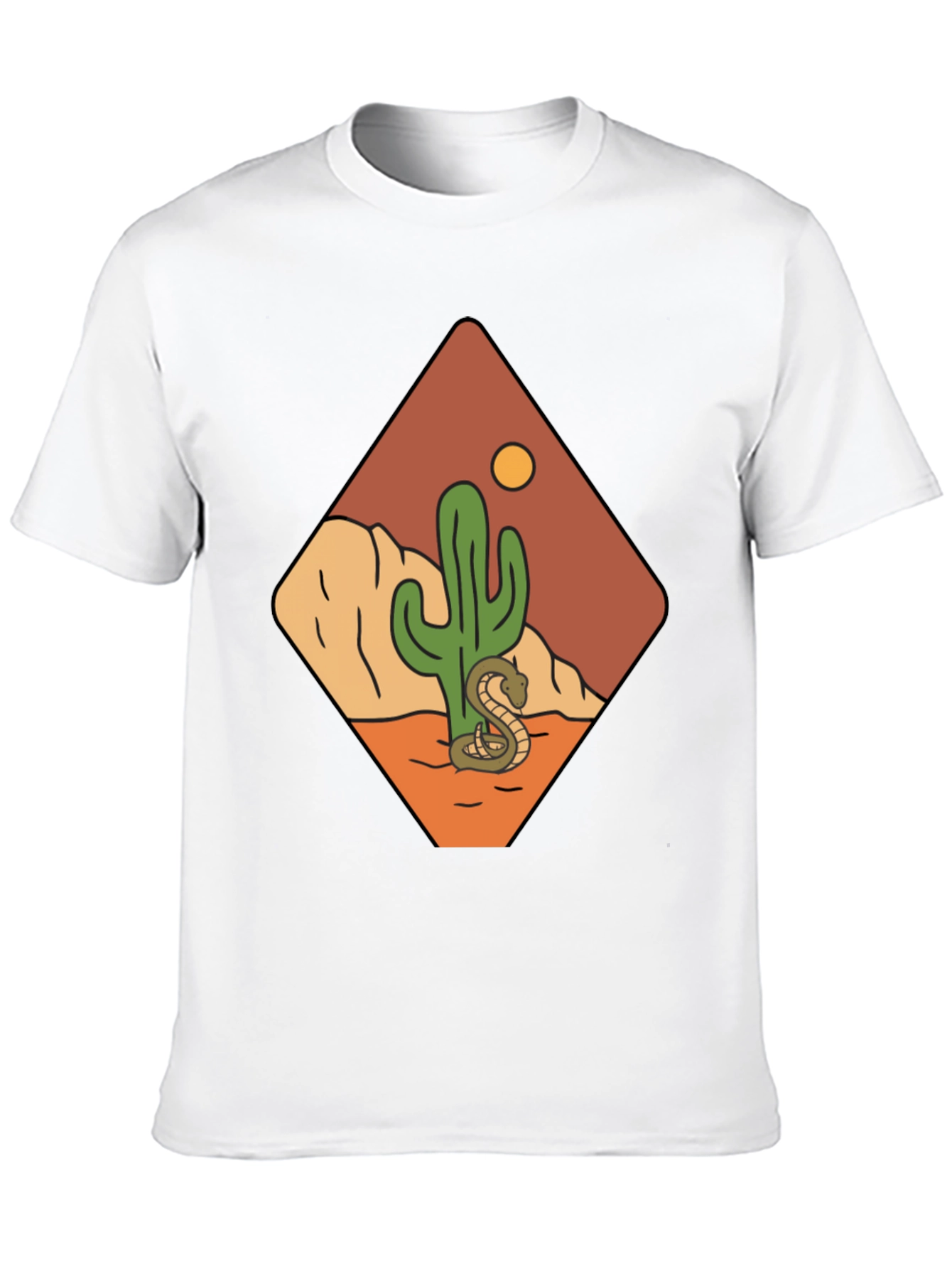 Desert Scene Graphic Tee - Snake & Cactus Design