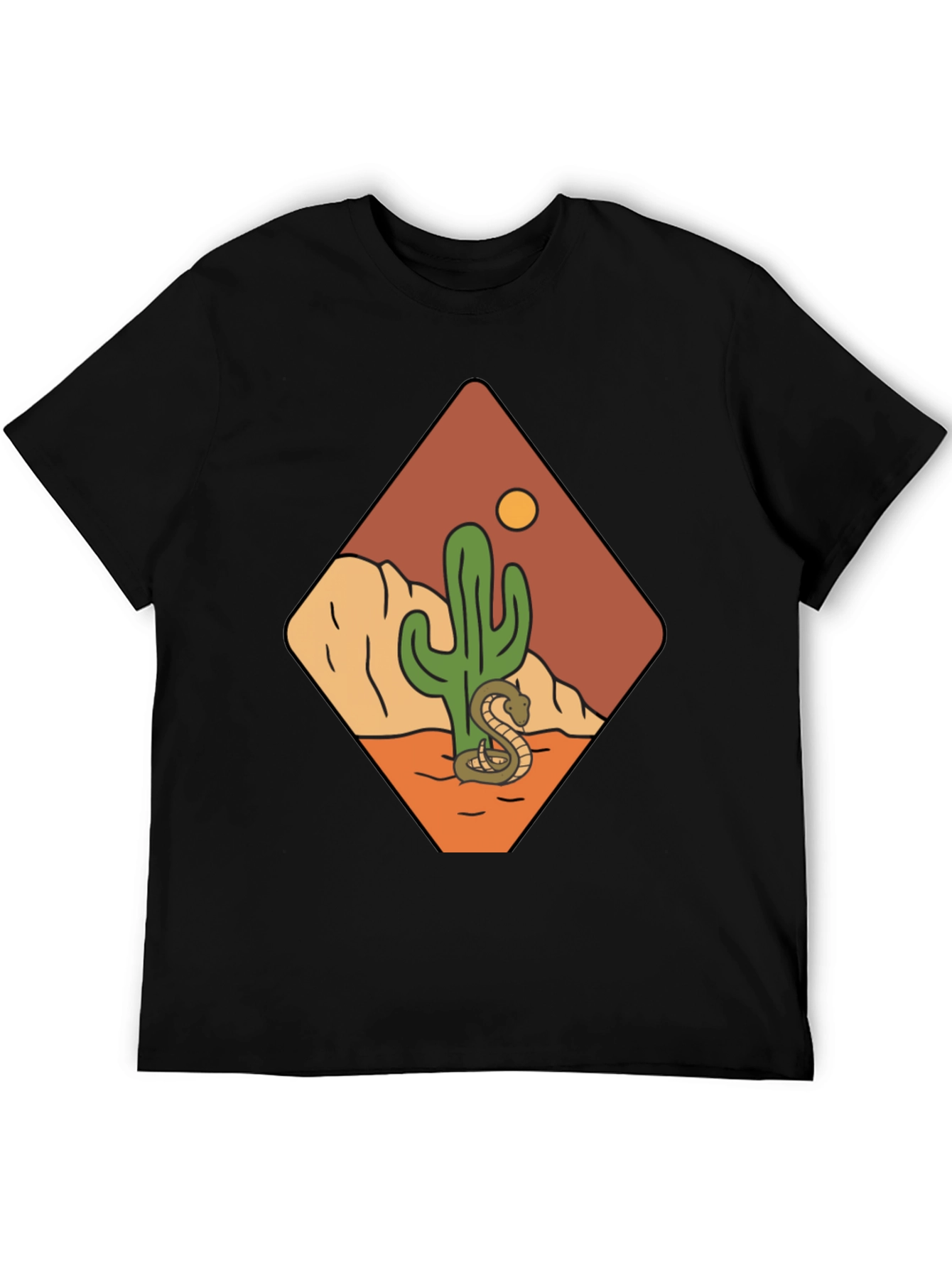 Desert Scene Graphic Tee - Snake & Cactus Design