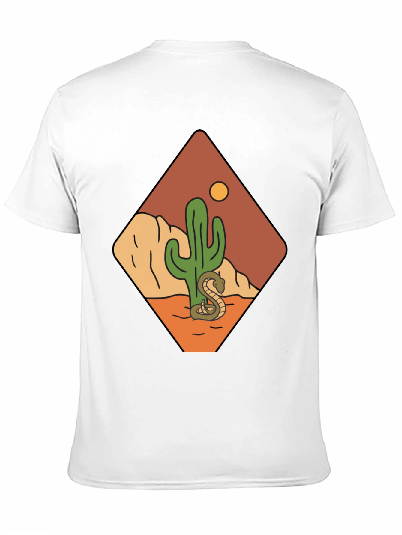 Desert Scene Graphic Tee - Snake & Cactus Design