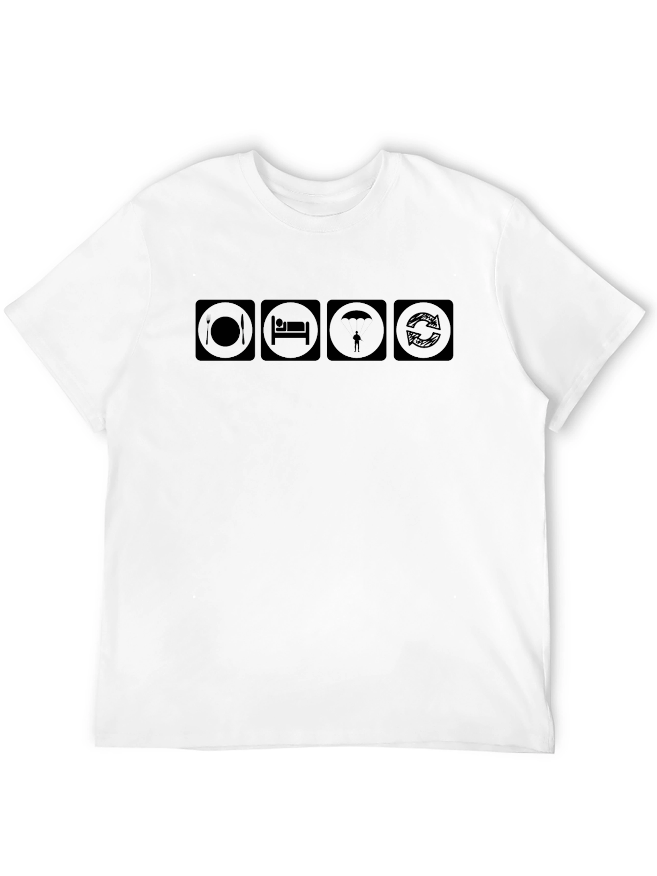 Eat Sleep Parachute Repeat Black T-Shirt