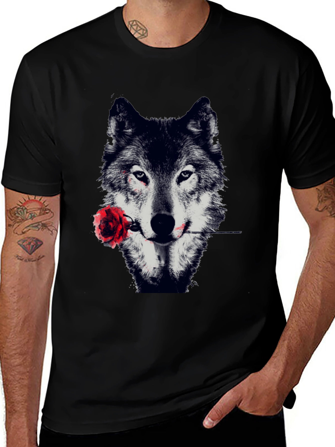 Wolf & Rose Graphic Tee - Mens Black T-Shirt