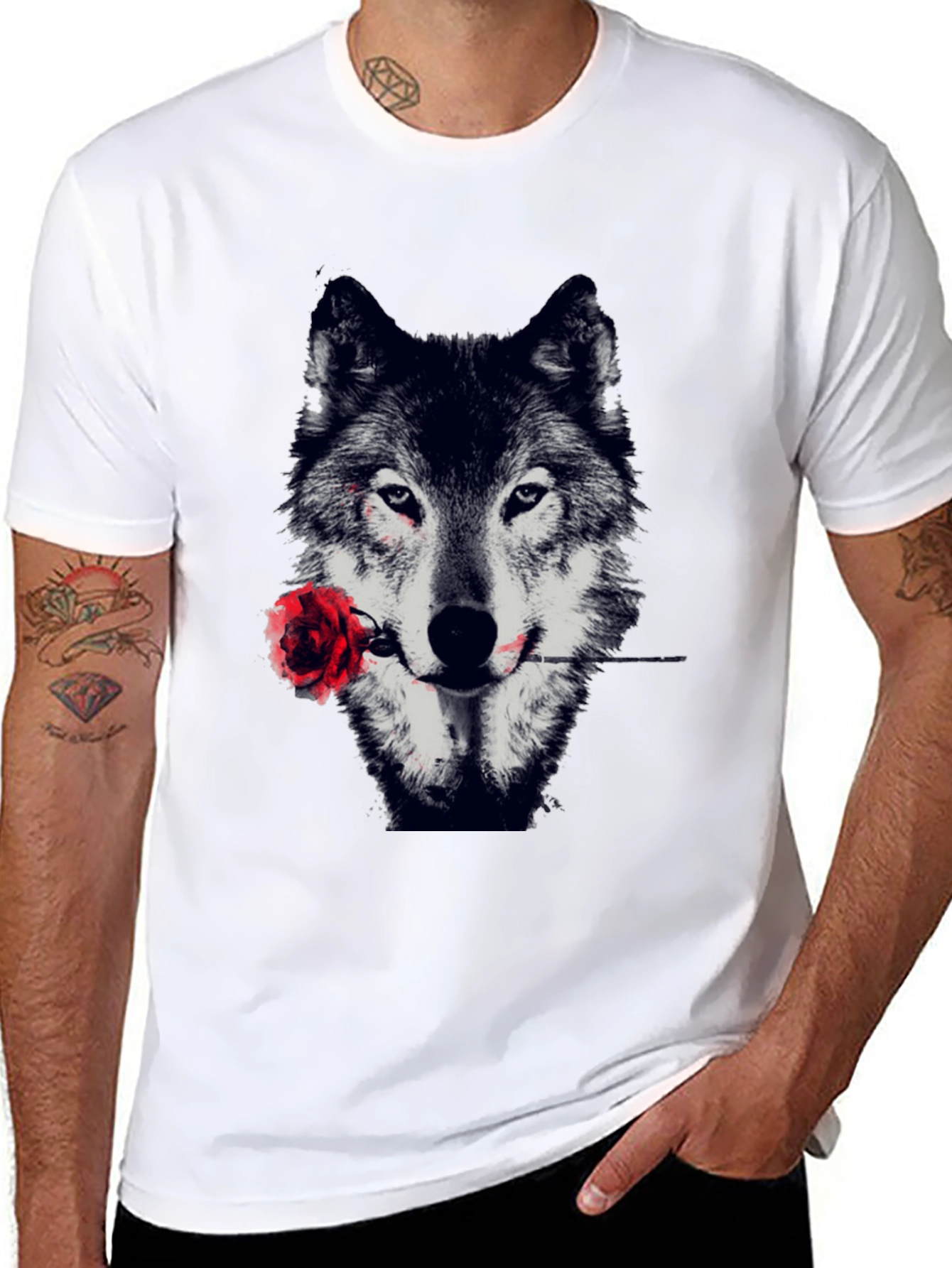 Wolf & Rose Graphic Tee - Mens Black T-Shirt
