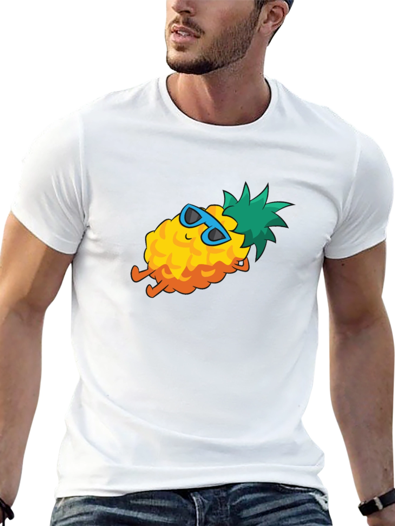 Cool Pineapple Graphic Tee - Black Cotton T-Shirt