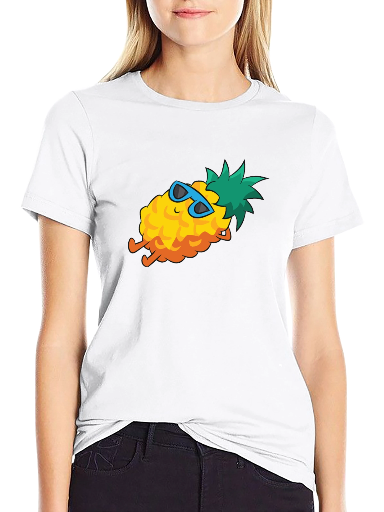 Cool Pineapple Graphic Tee - Black Cotton T-Shirt
