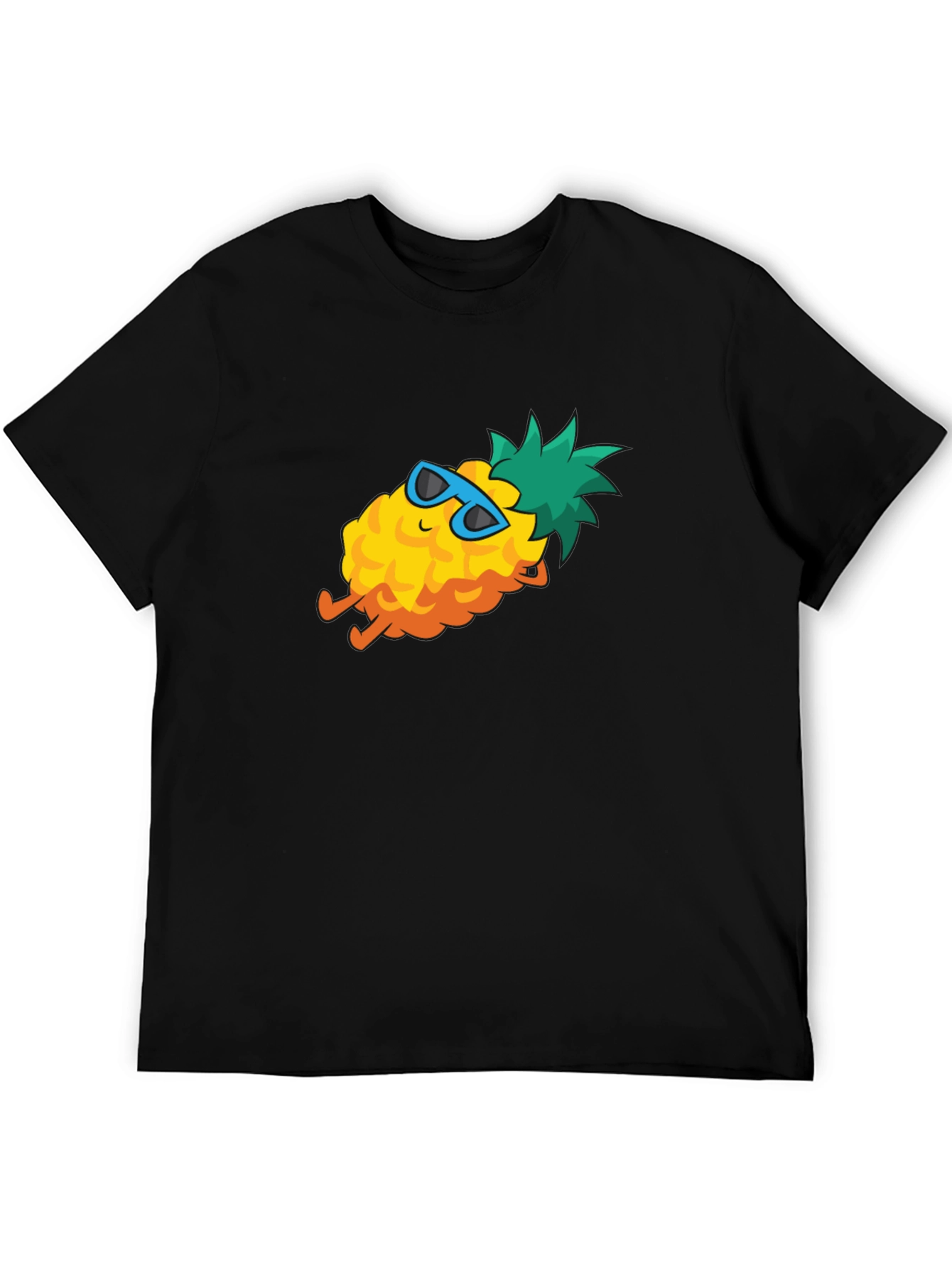 Cool Pineapple Graphic Tee - Black Cotton T-Shirt