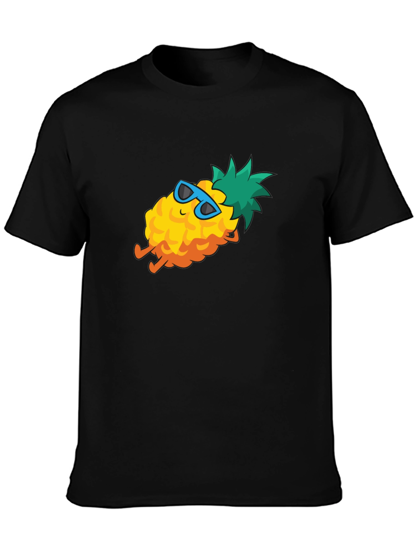 Cool Pineapple Graphic Tee - Black Cotton T-Shirt