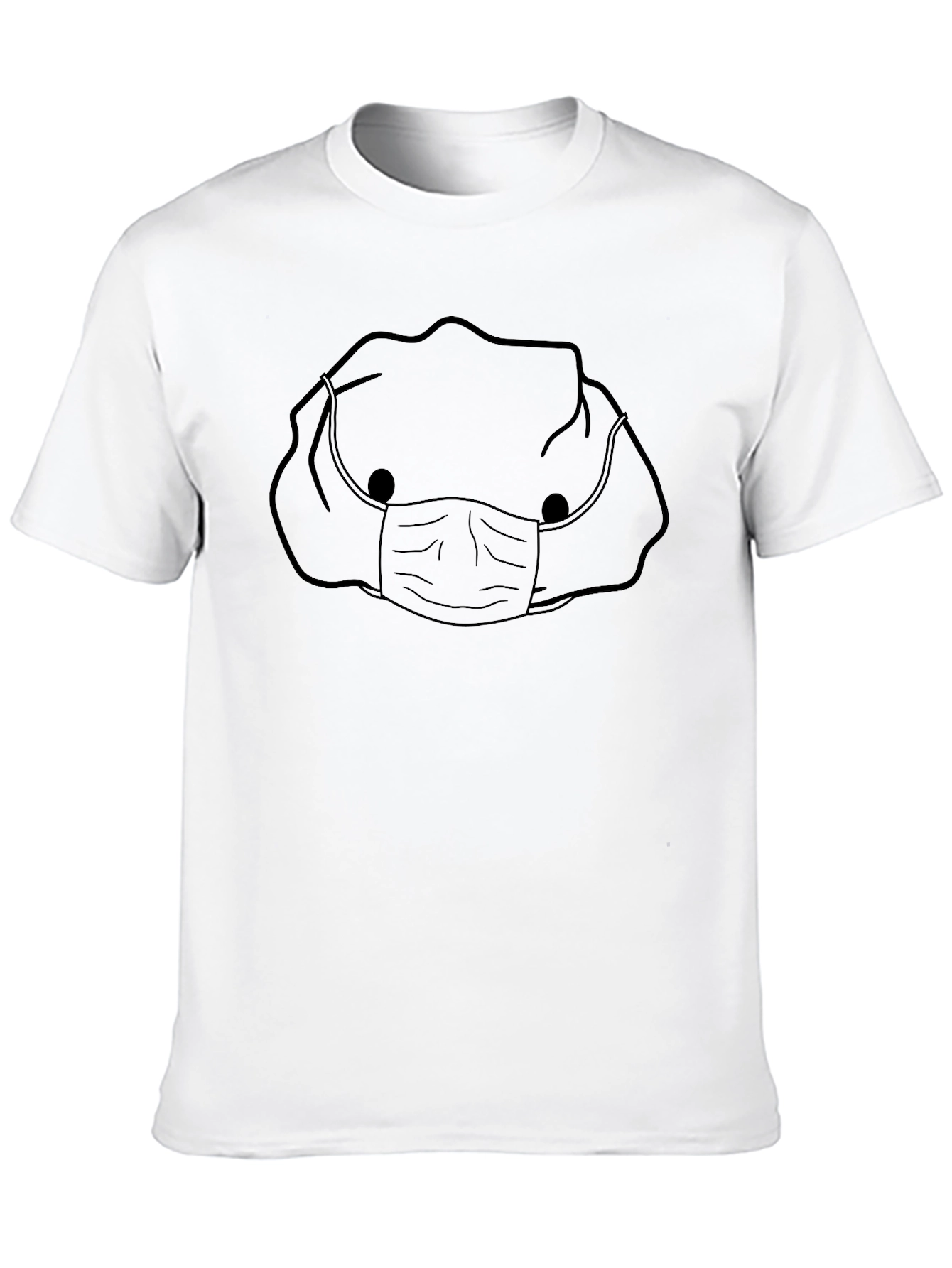 Masked Cartoon Character Black T-Shirt