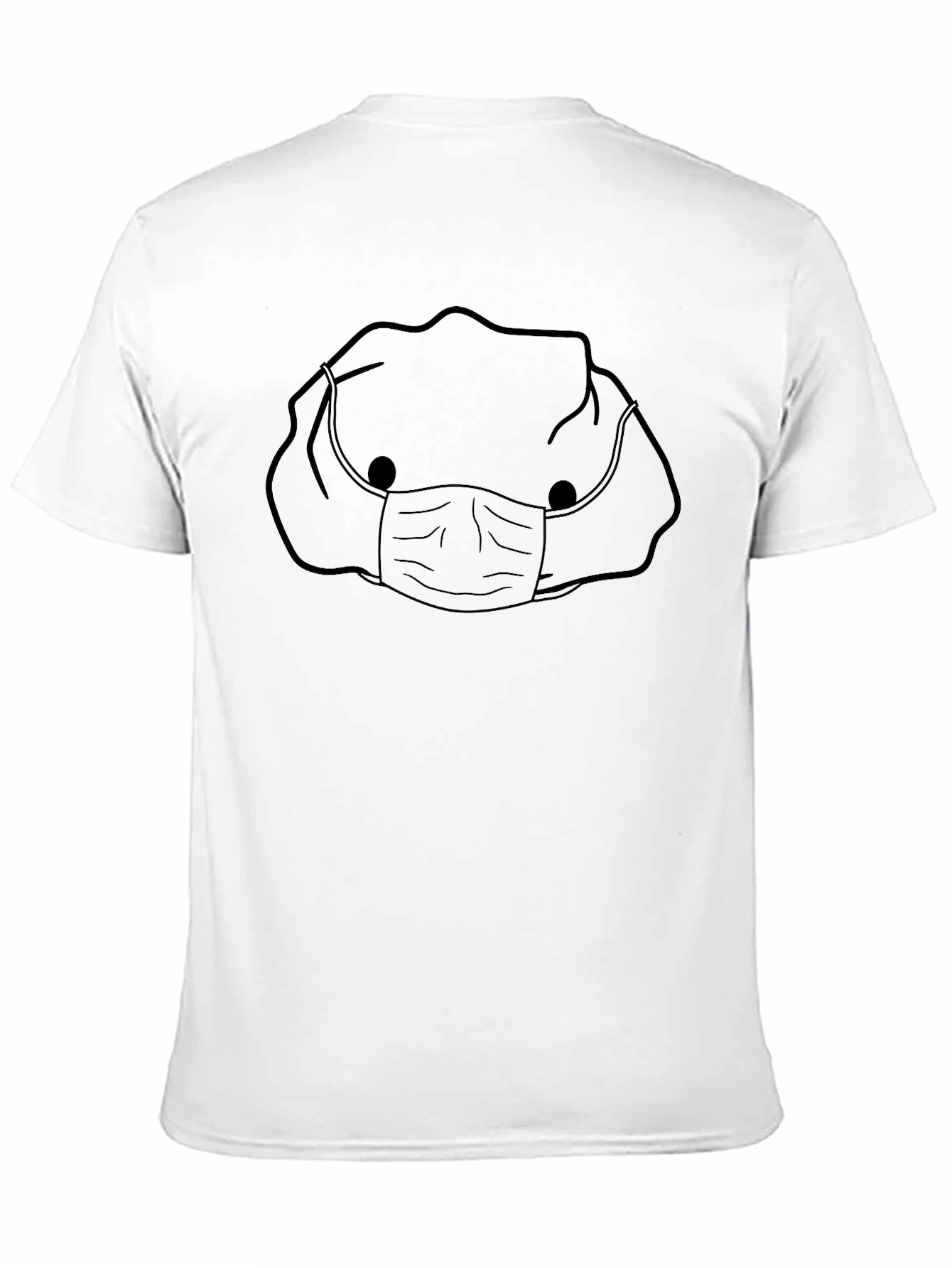 Masked Cartoon Character Black T-Shirt