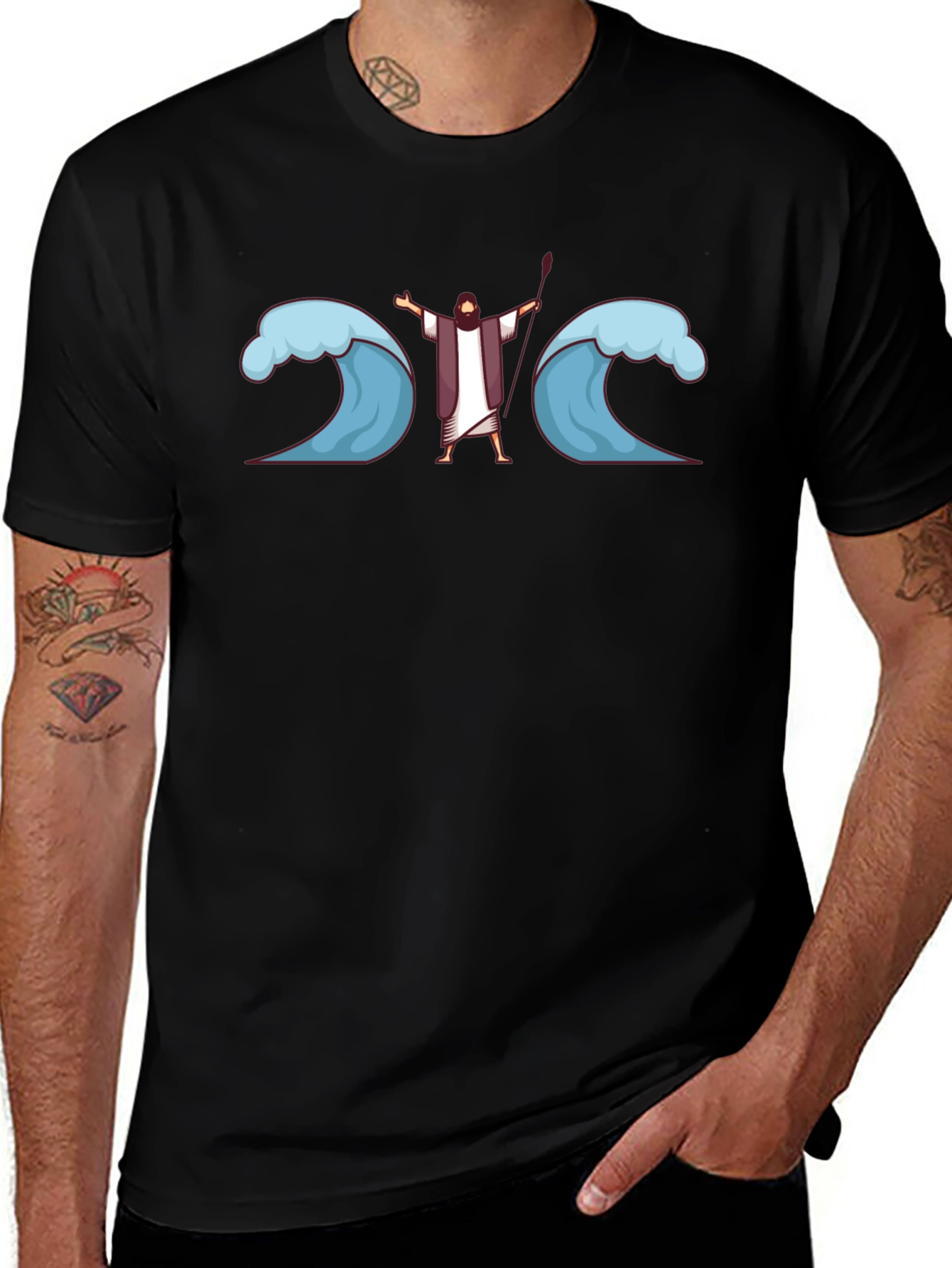 Moses Parting Waters Graphic T-Shirt