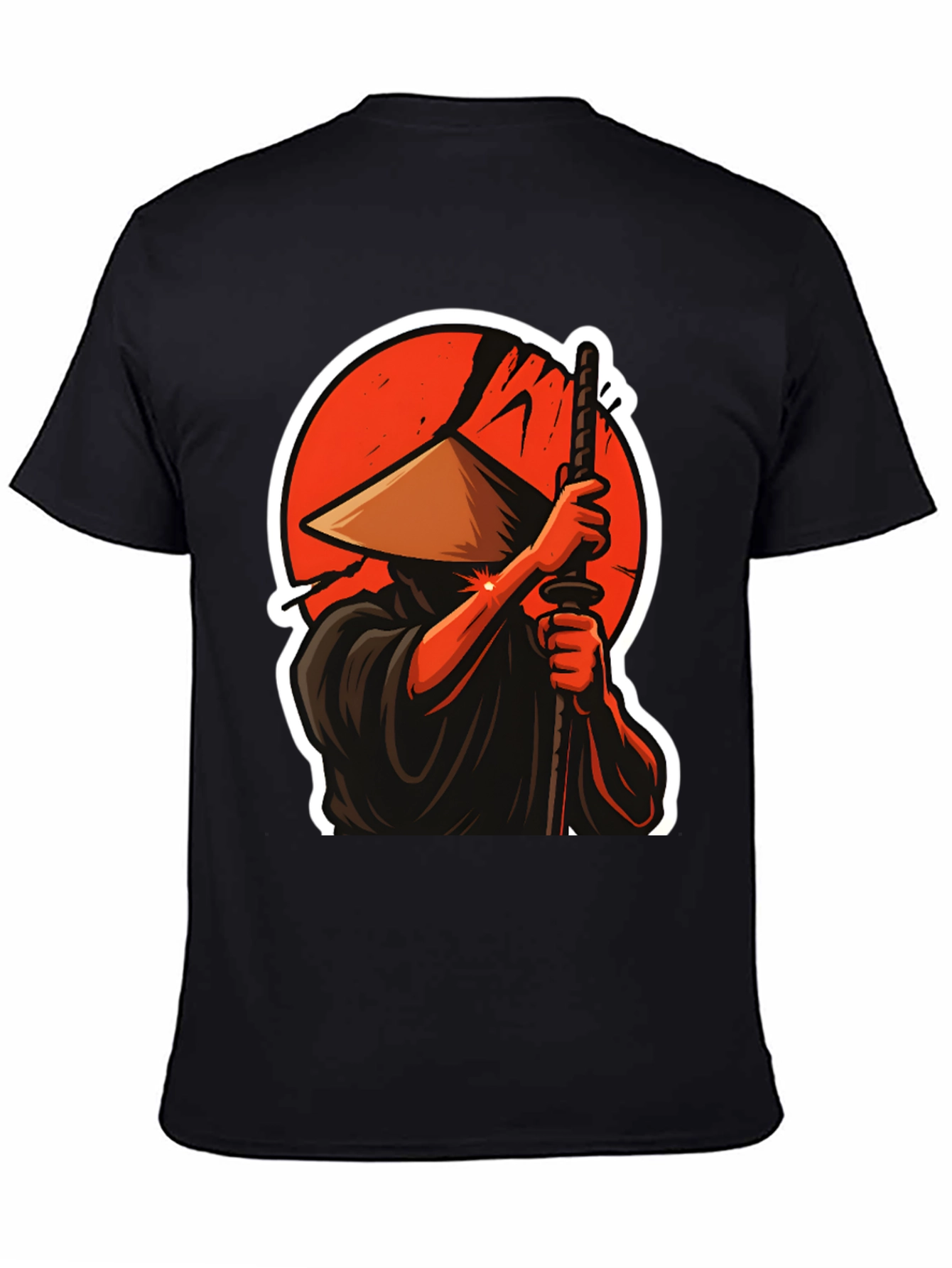 Samurai Warrior Graphic T-Shirt - Black