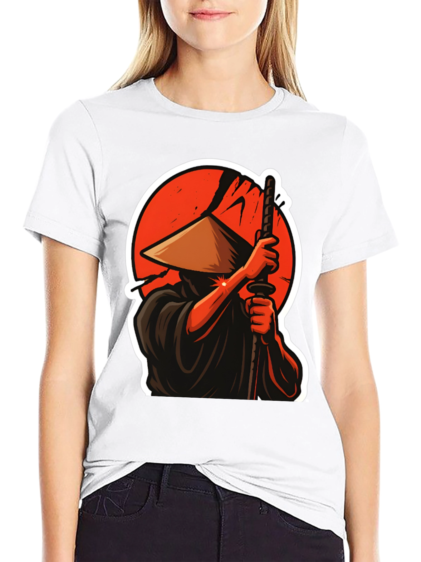 Samurai Warrior Graphic T-Shirt - Black