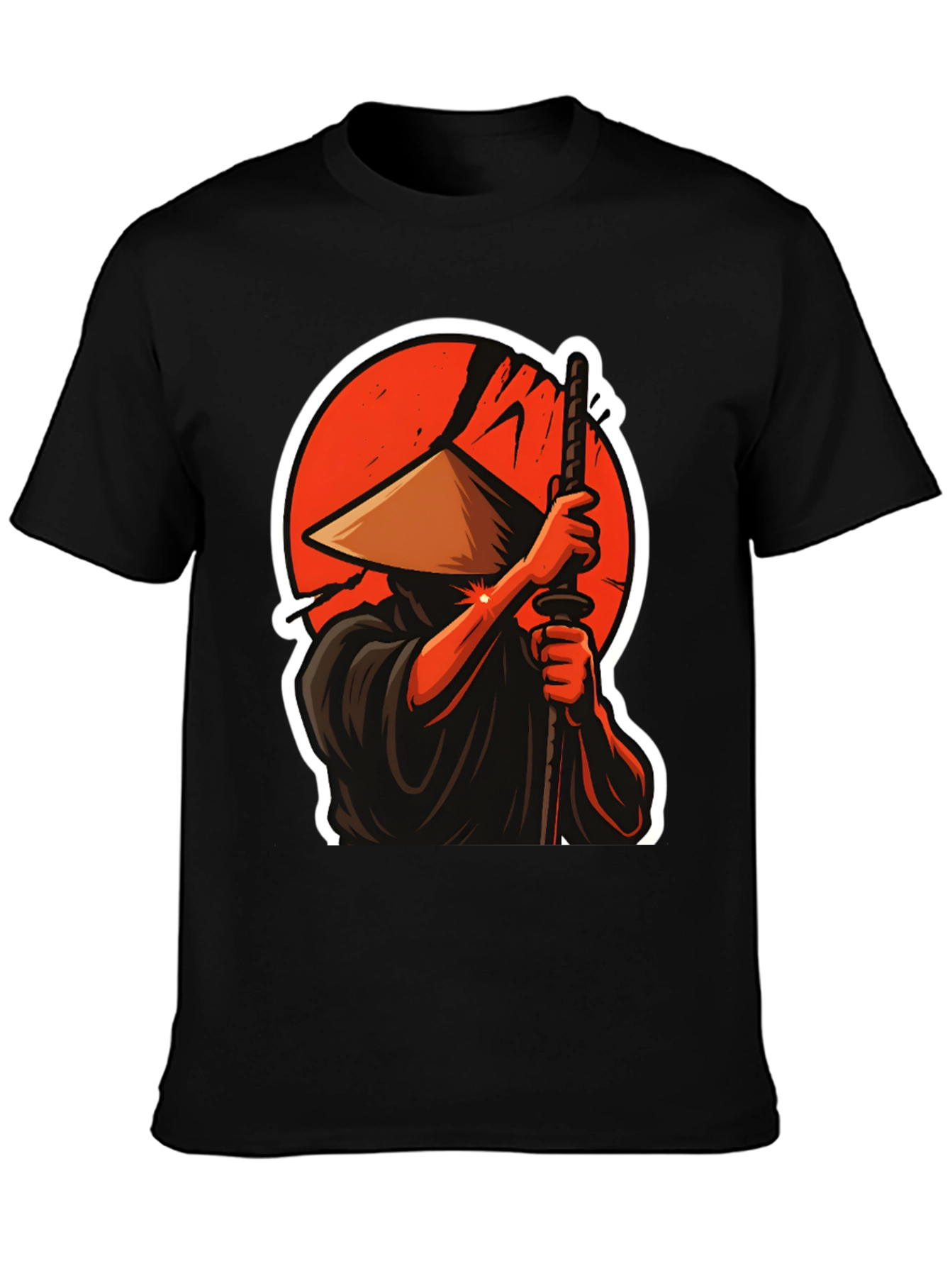 Samurai Warrior Graphic T-Shirt - Black