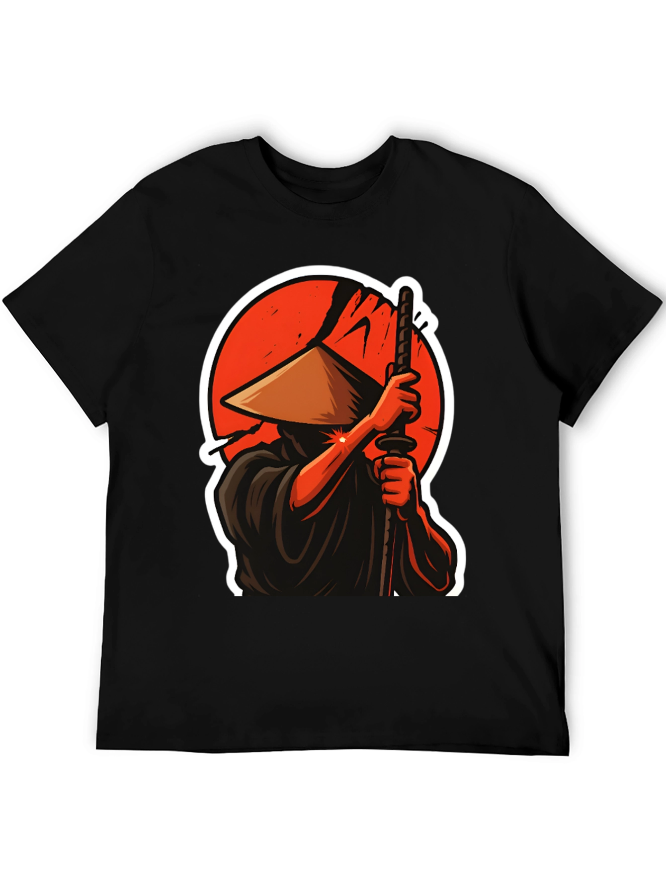 Samurai Warrior Graphic T-Shirt - Black