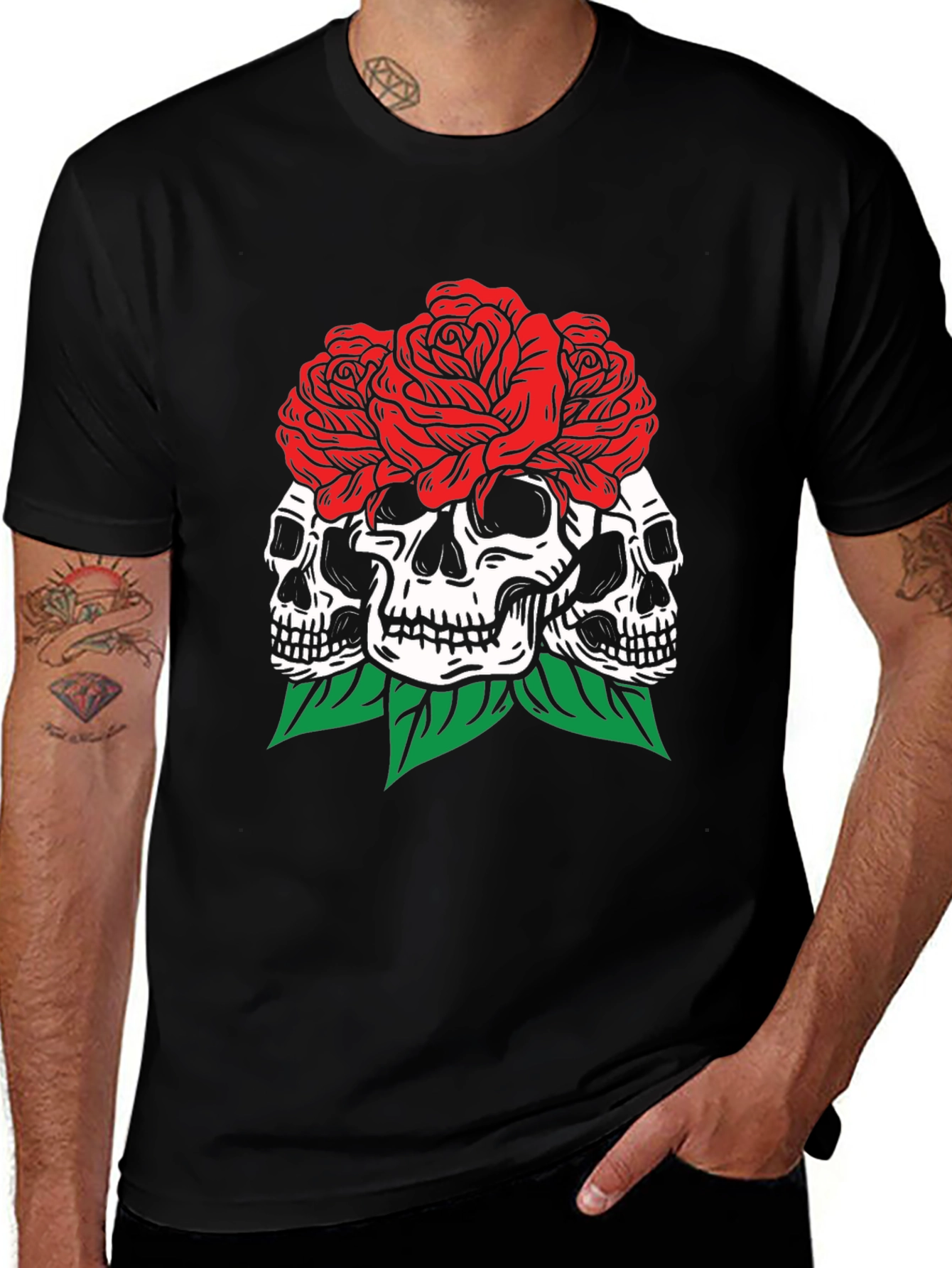 Skull & Roses Graphic T-Shirt