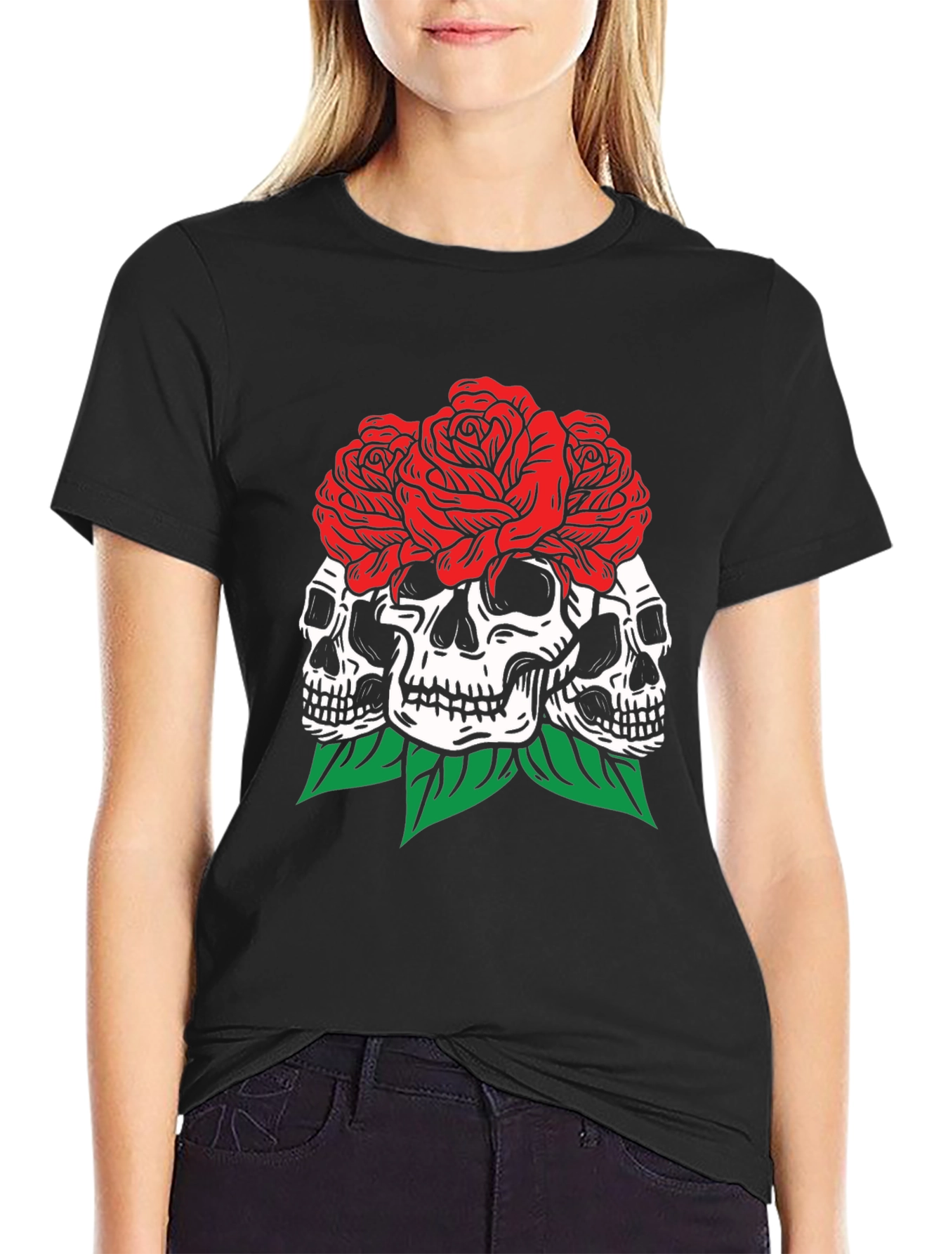 Skull & Roses Graphic T-Shirt