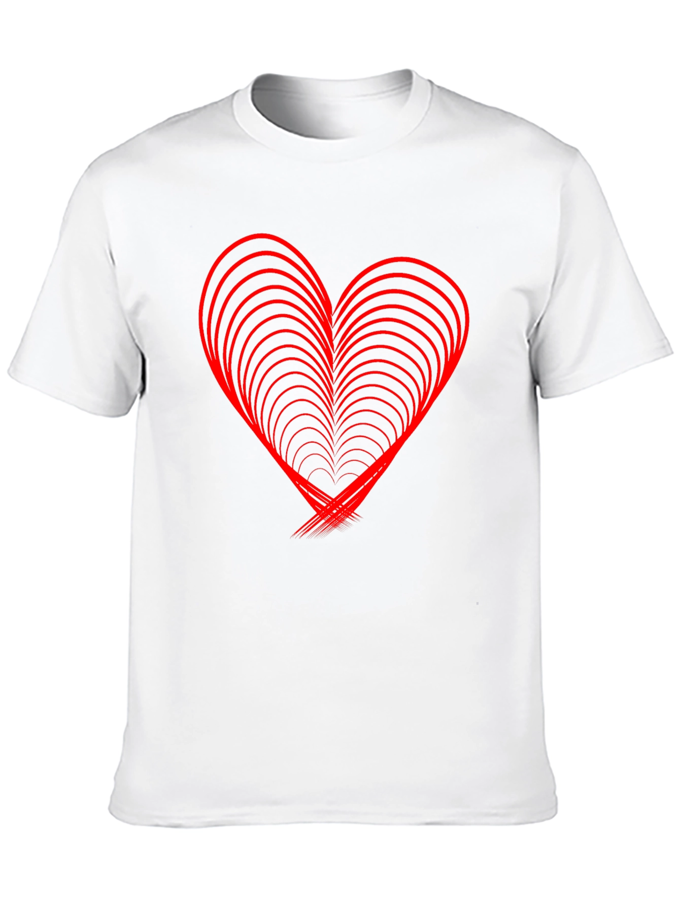 Red Heart Design Black T-Shirt