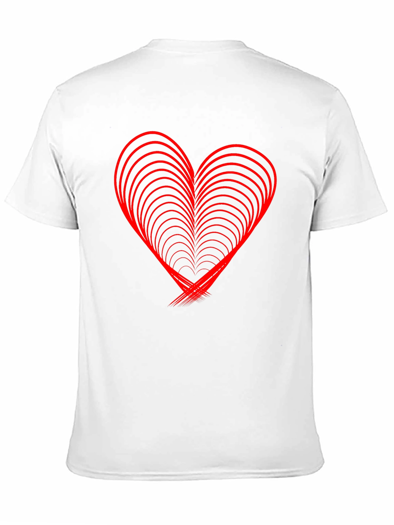 Red Heart Design Black T-Shirt