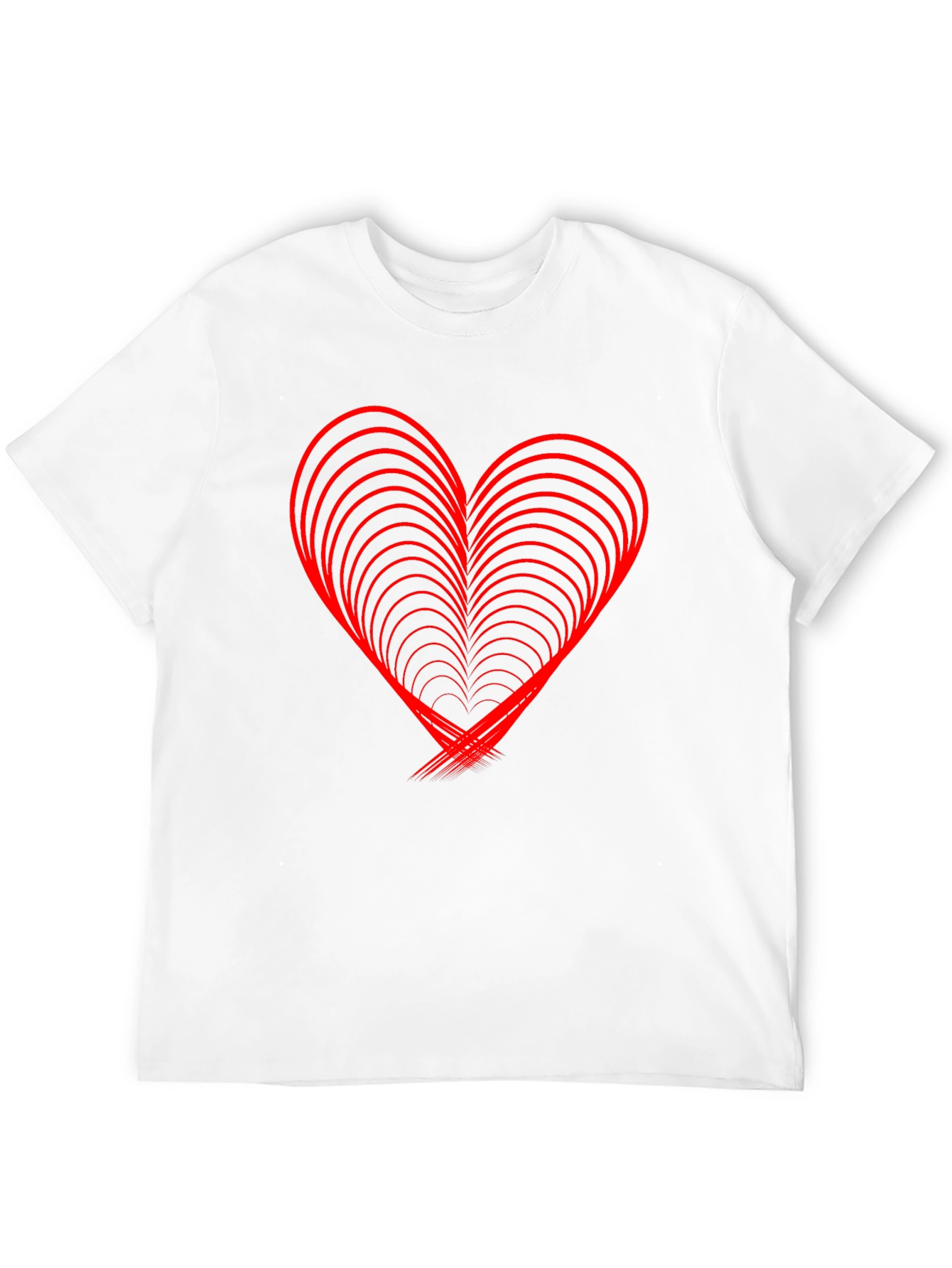 Red Heart Design Black T-Shirt