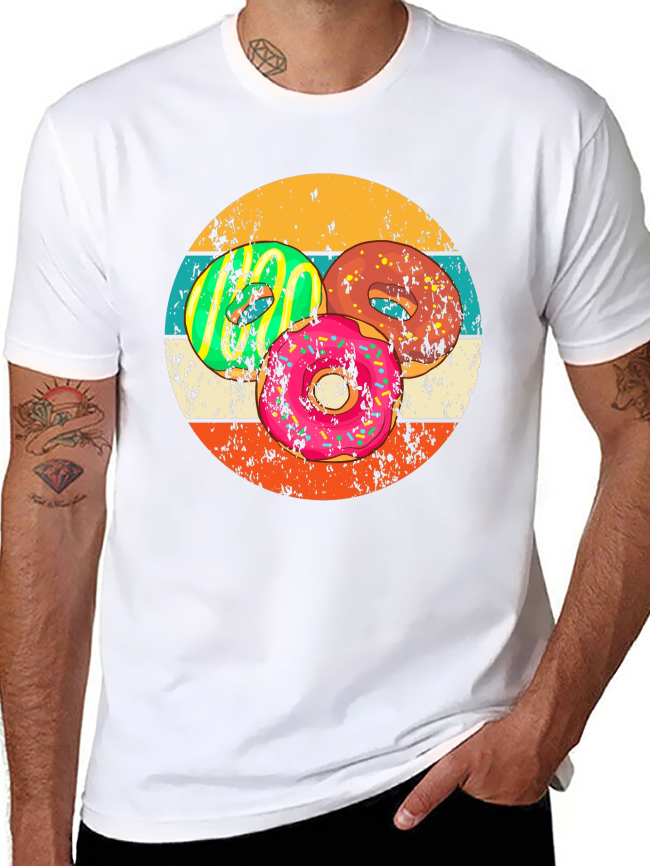 Retro Donut Graphic Tee - Fun Foodie Apparel