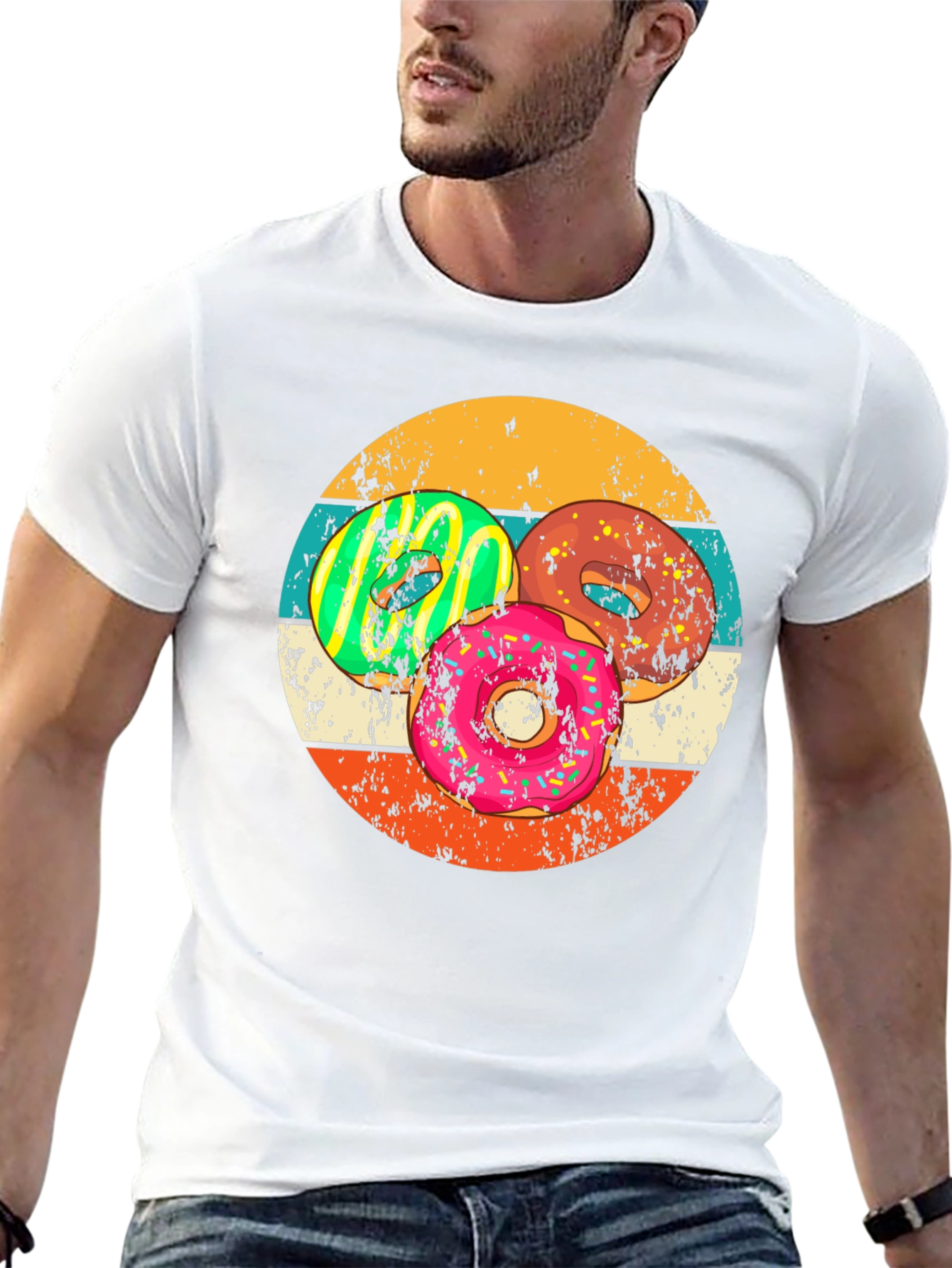 Retro Donut Graphic Tee - Fun Foodie Apparel